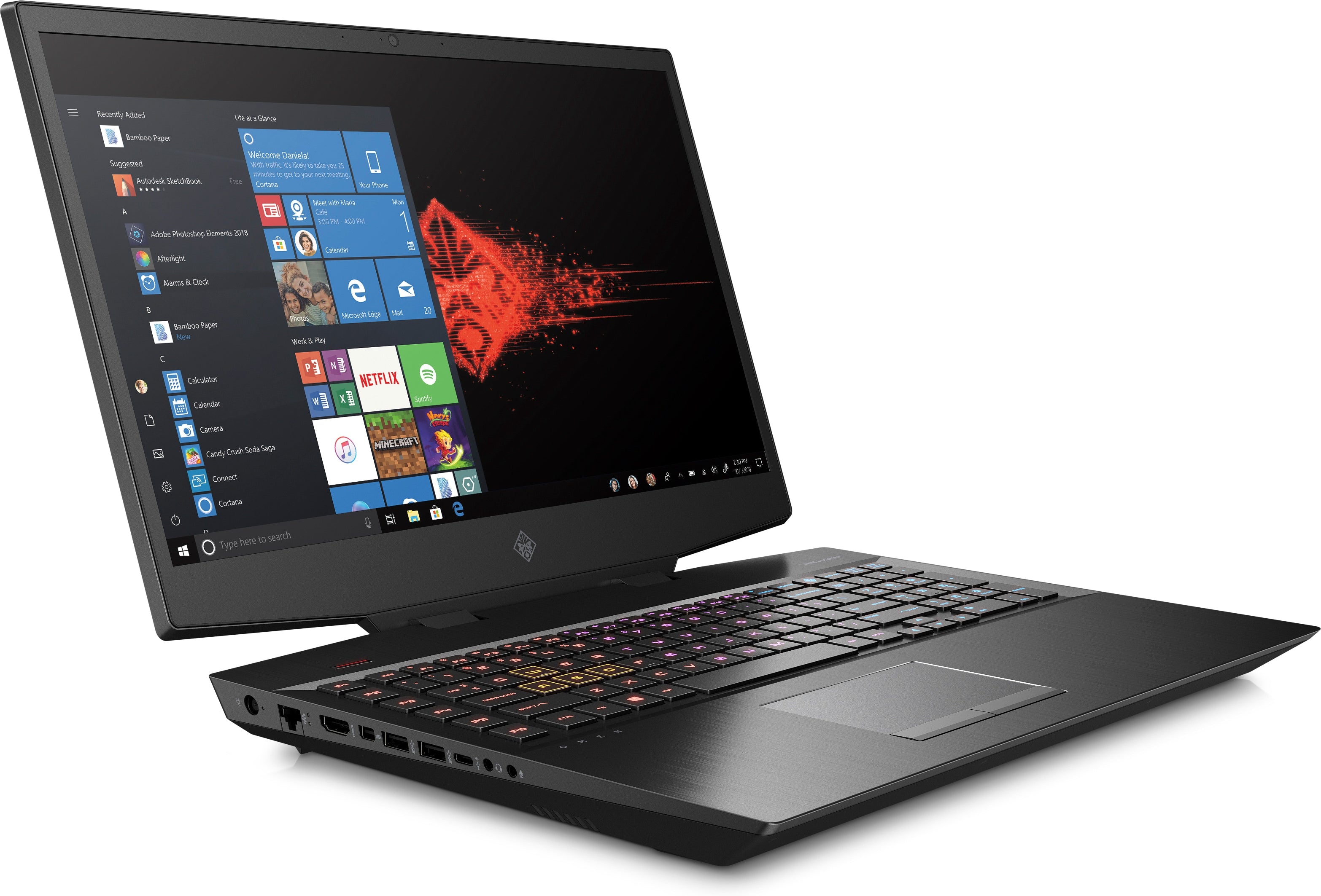HP OMEN 17-cb0020nr 17.3" Full HD (Non-Touch) Gaming Notebook, Intel:i7-9750H, 2.60GHz, 8GB RAM, 1TB HDD + 128GB SSD, Windows 10 Home 64-Bit - 6QX59UA#ABA