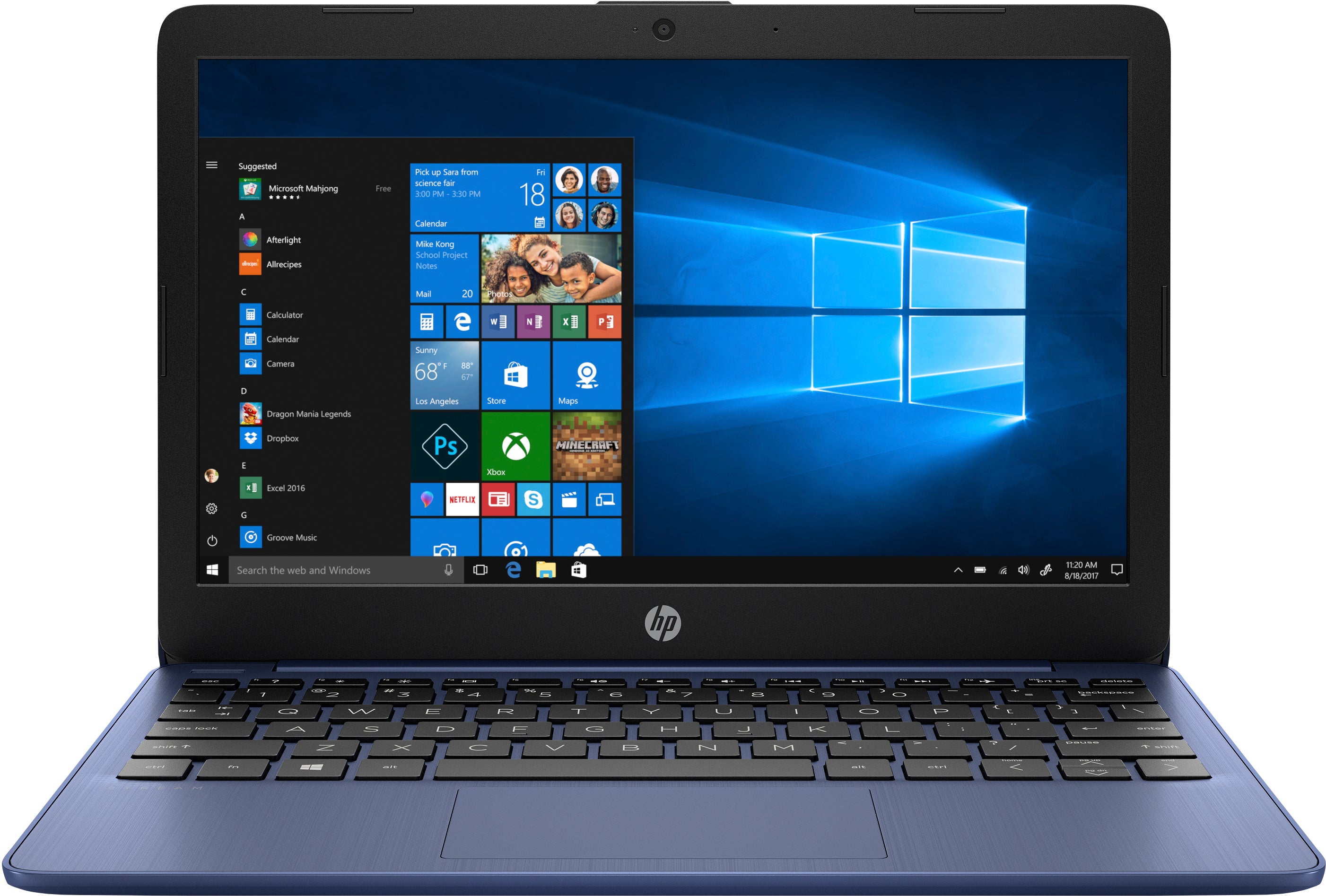 HP Stream 11-ak1010nr 11.6" HD (Non-Touch) Notebook, Intel Atom x5-E8000, 1.04GHz, 4GB RAM, 32GB eMMC, Windows 10 Home in S mode - 6QX57UA#ABA