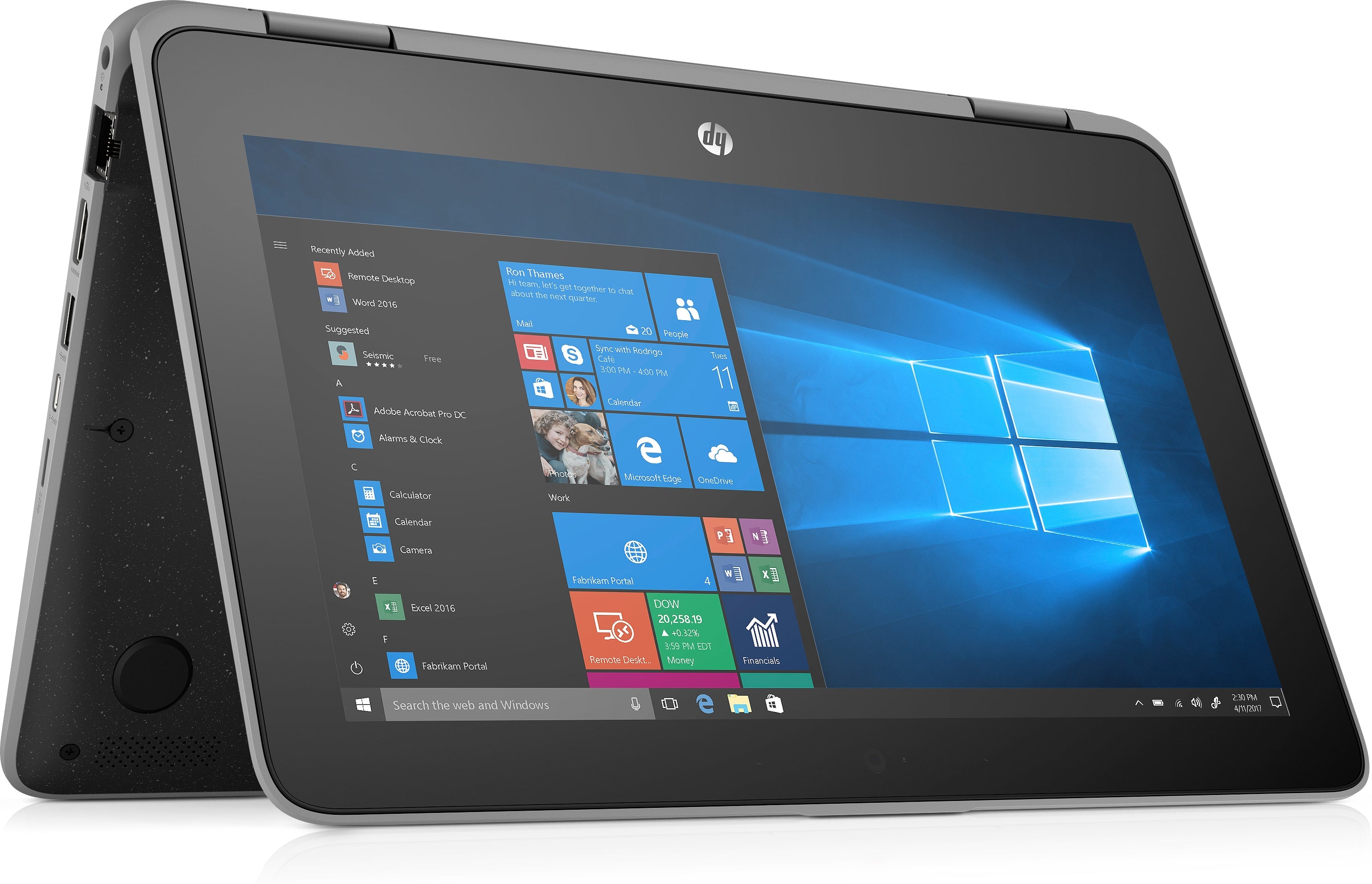 HP ProBook x360 11 G4 EE 11.6" HD Convertible Notebook, Intel m3-8100Y, 1.10GHz, 8GB RAM, 128GB SSD, Win10P - 8LL65U8#ABA