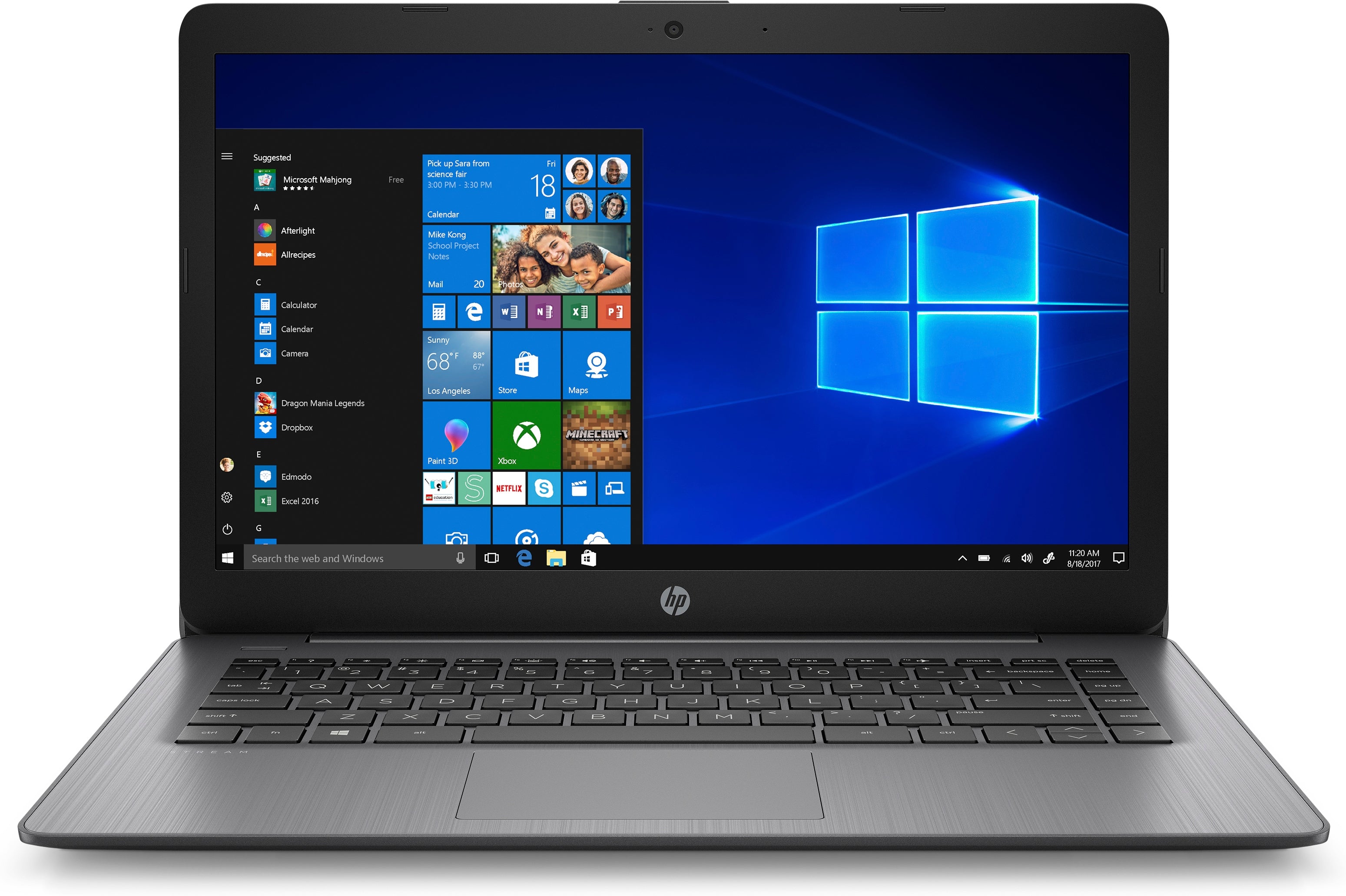 HP Stream 14-ds0020nr 14" HD (Non-Touch) Notebook, AMD A4-9120e, 1.50GHz, 4GB RAM, 32GB eMMC, Windows 10 Home in S mode - 6ZB99UA#ABA