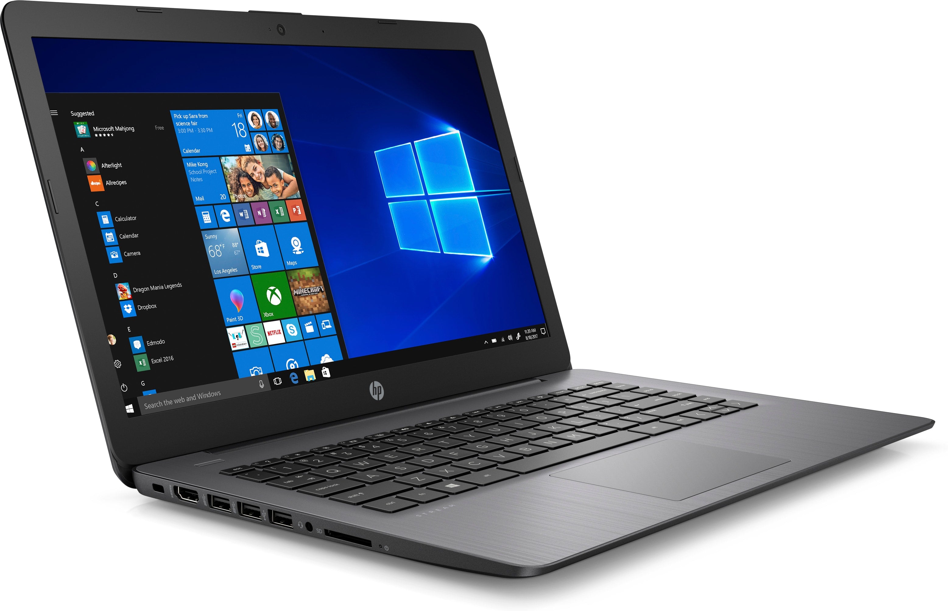 HP Stream 14-ds0020nr 14" HD (Non-Touch) Notebook, AMD A4-9120e, 1.50GHz, 4GB RAM, 32GB eMMC, Windows 10 Home in S mode - 6ZB99UA#ABA