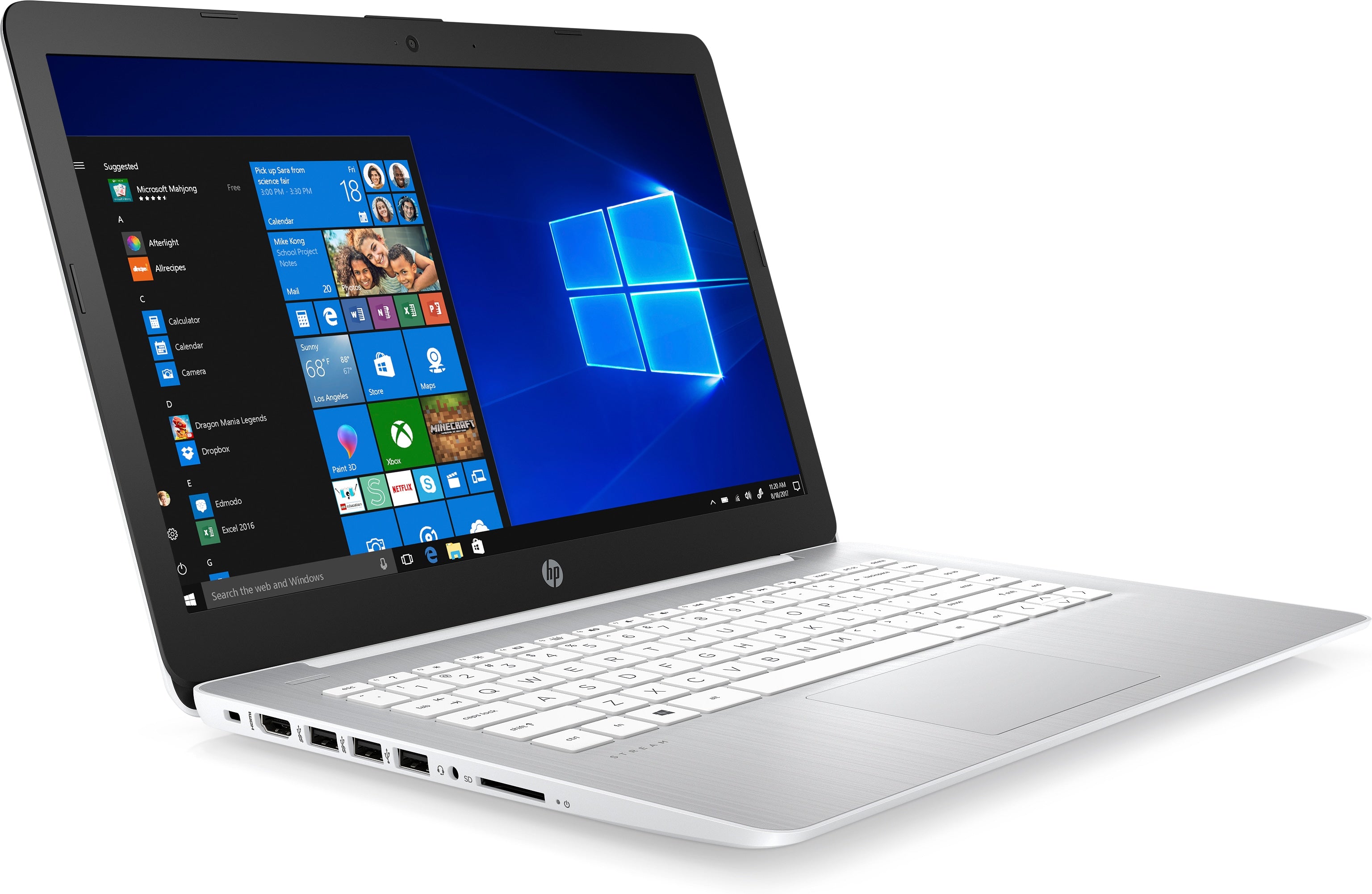 HP Stream 14-ds0110nr 14" HD (Touchscreen) Notebook, AMD A4-9120e, 1.50GHz, 4GB RAM, 64GB eMMC, Windows 10 Home in S mode - 6ZB89UA#ABA
