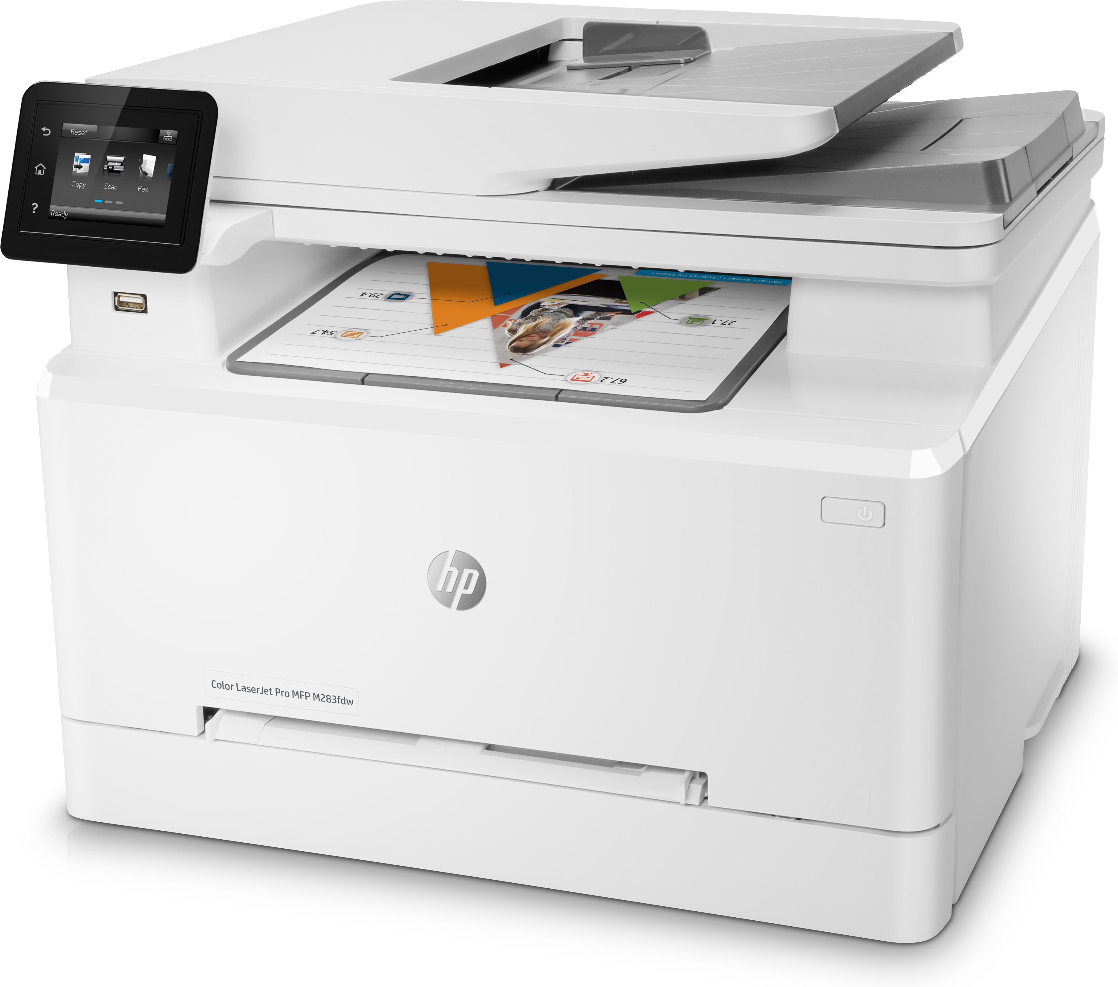 HP Color LaserJet Pro M283fdw Multifunction Laser Printer, 22/22 ppm, 256MB, Ethernet, USB, WiFi - 7KW75A#BGJ