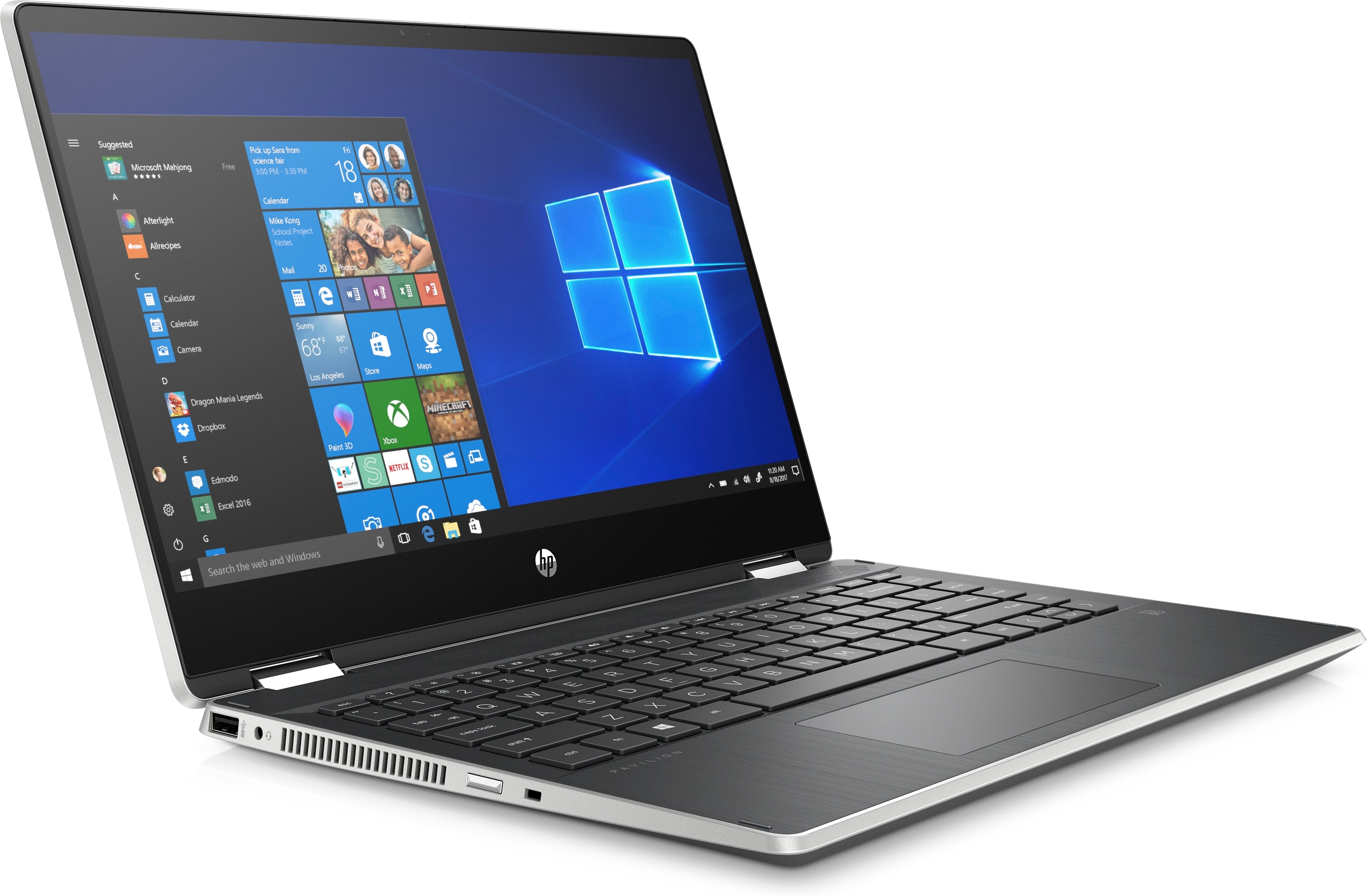 HP Pavilion x360 14m-dh1001dx 14" HD (Touchscreen) Convertible Notebook, Intel Core i3-10110U, 2.10GHz, 8GB RAM, 128GB SSD, Windows 10 Home in S Mode - 7UQ84UA#ABA (Certified Refurbished)