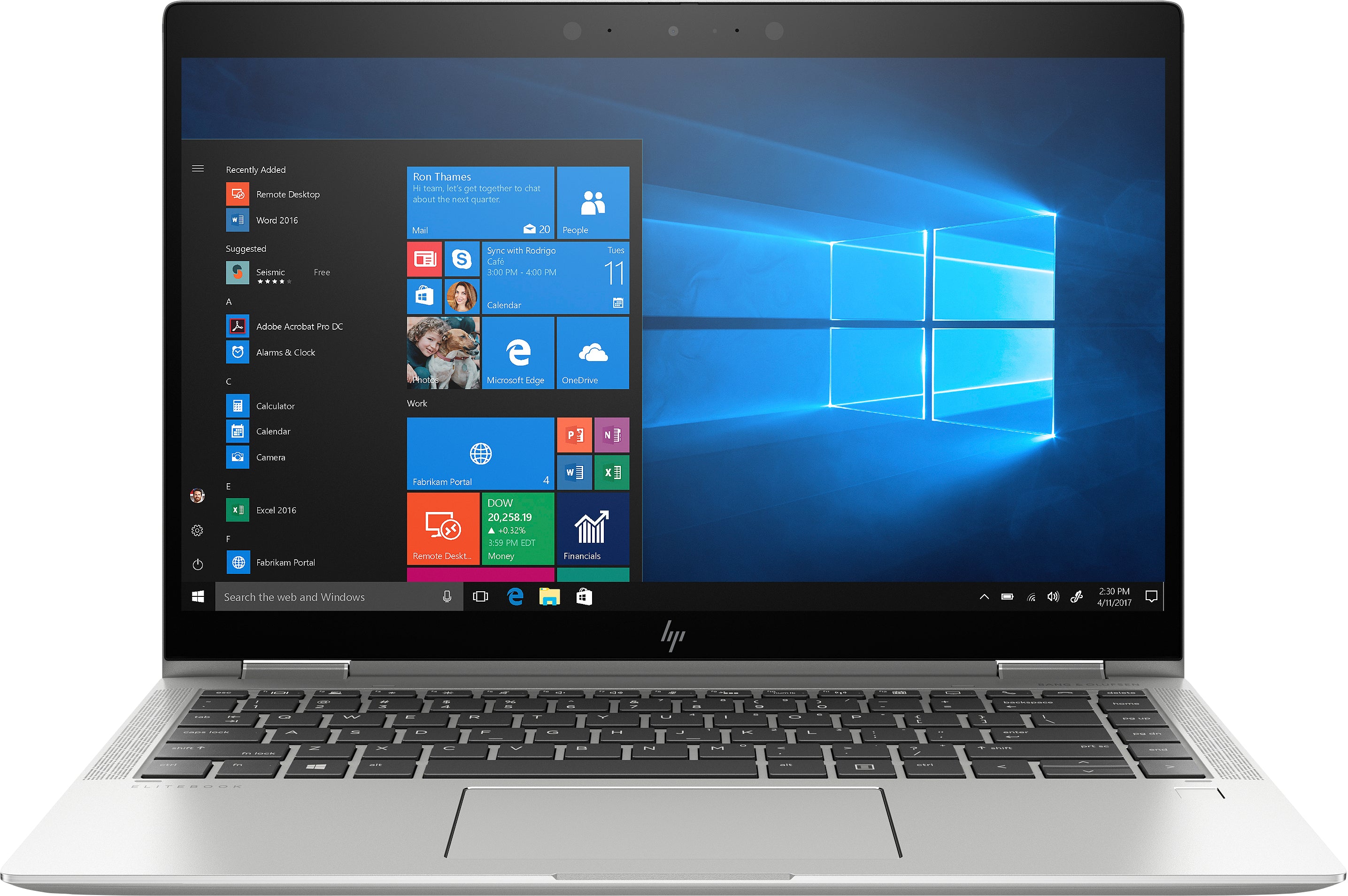 HP EliteBook X360 1040-G6 14" FHD (Touchscreen) Convertible Notebook PC, Intel Core i7-8565U, 1.80GHz, 16GB RAM, 256GB SSD, Windows 10 Pro 64-Bit - 7XF68UT#ABA