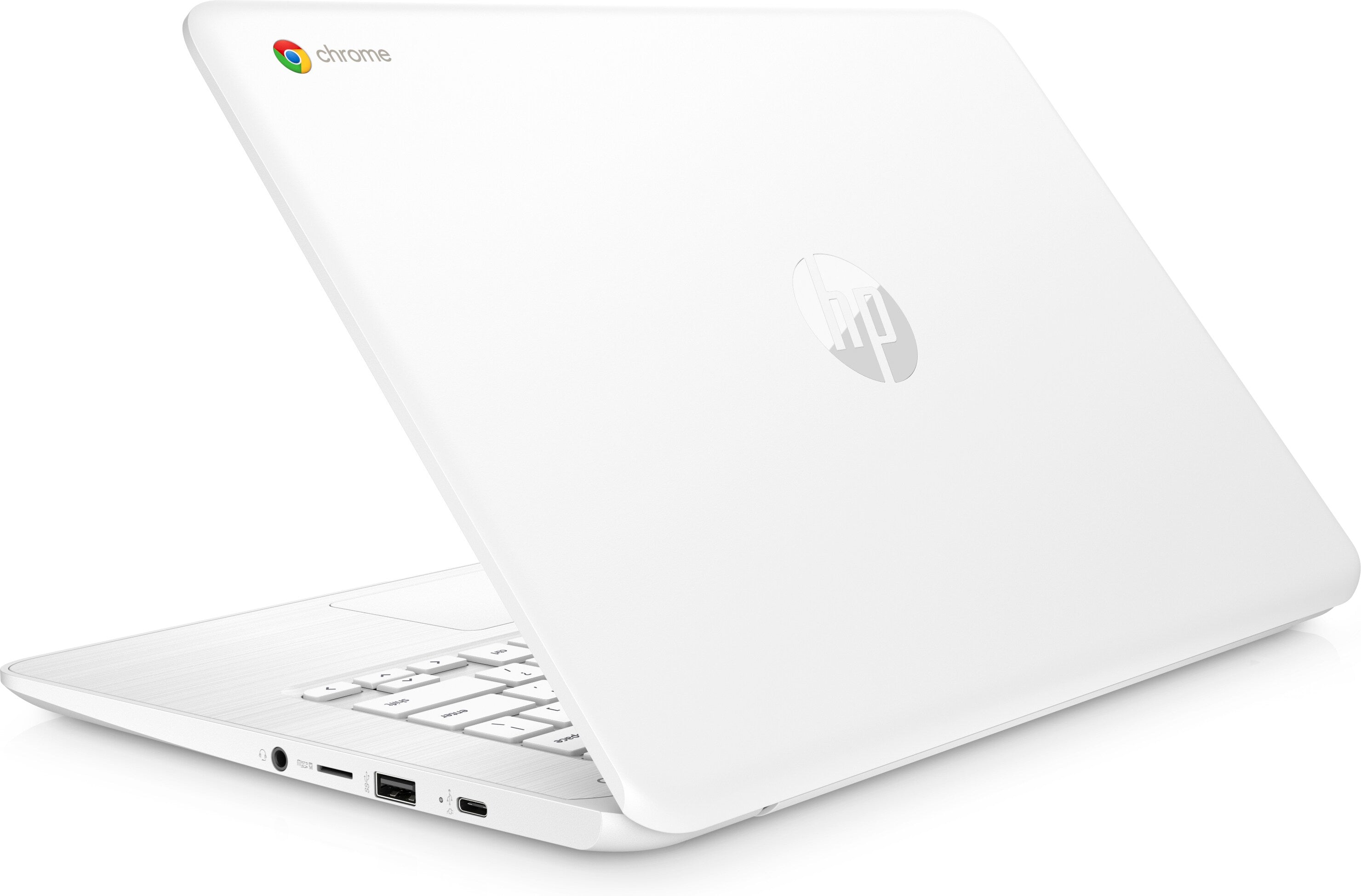 HP 14-ca010nr 14" HD (NonTouch) Chromebook, Intel Celeron N3350, 1.10GHz, 4GB RAM, 32GB eMMC, Chrome OS - 7ZV00UA#ABA