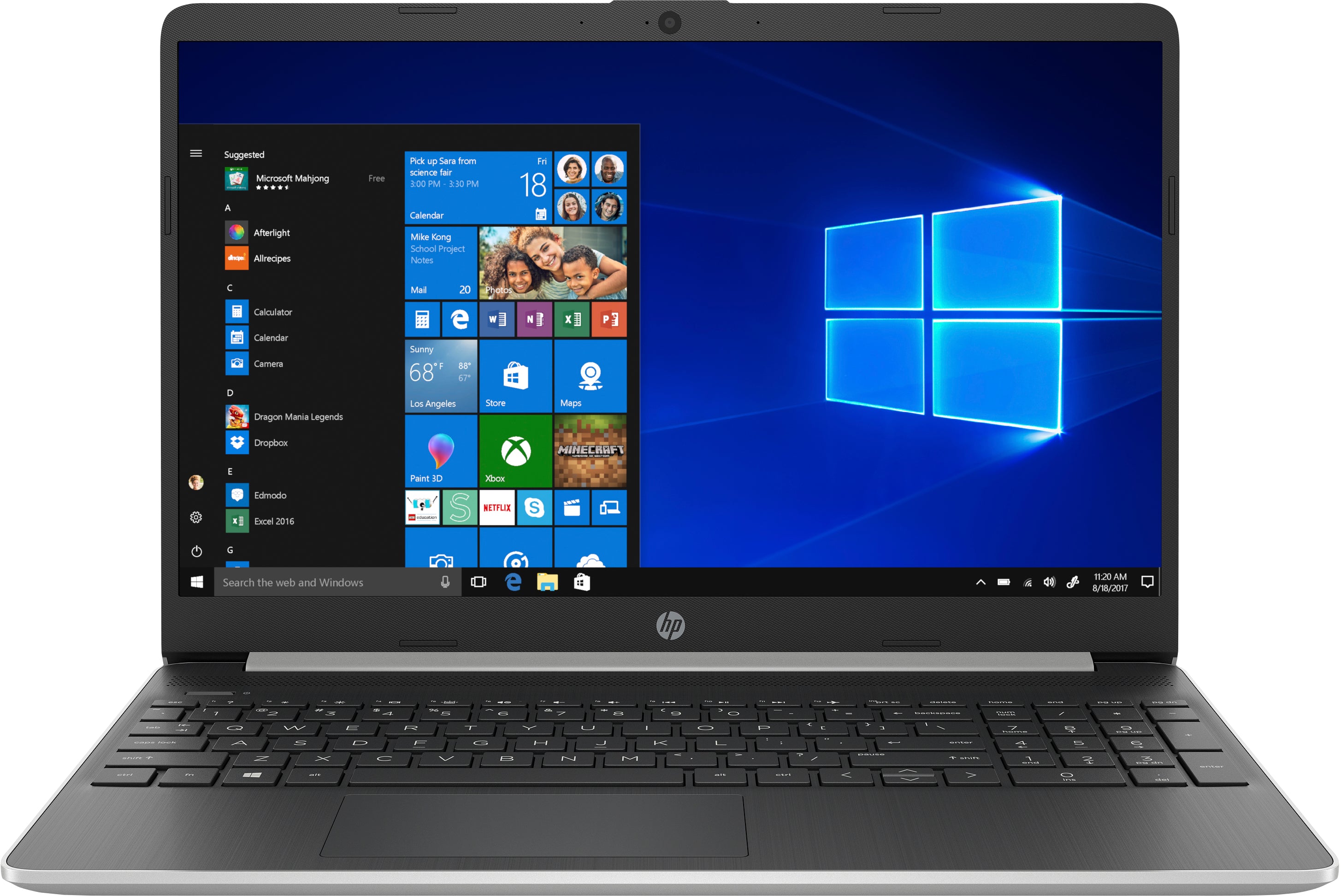 HP 15-dy0044nr 15.6" HD (Touchscreen) Notebook, Intel Core i3-8130U, 2.20GHz, 8GB RAM, 256GB SSD, Windows 10 Home 64-Bit- 7ZX63UA#ABA