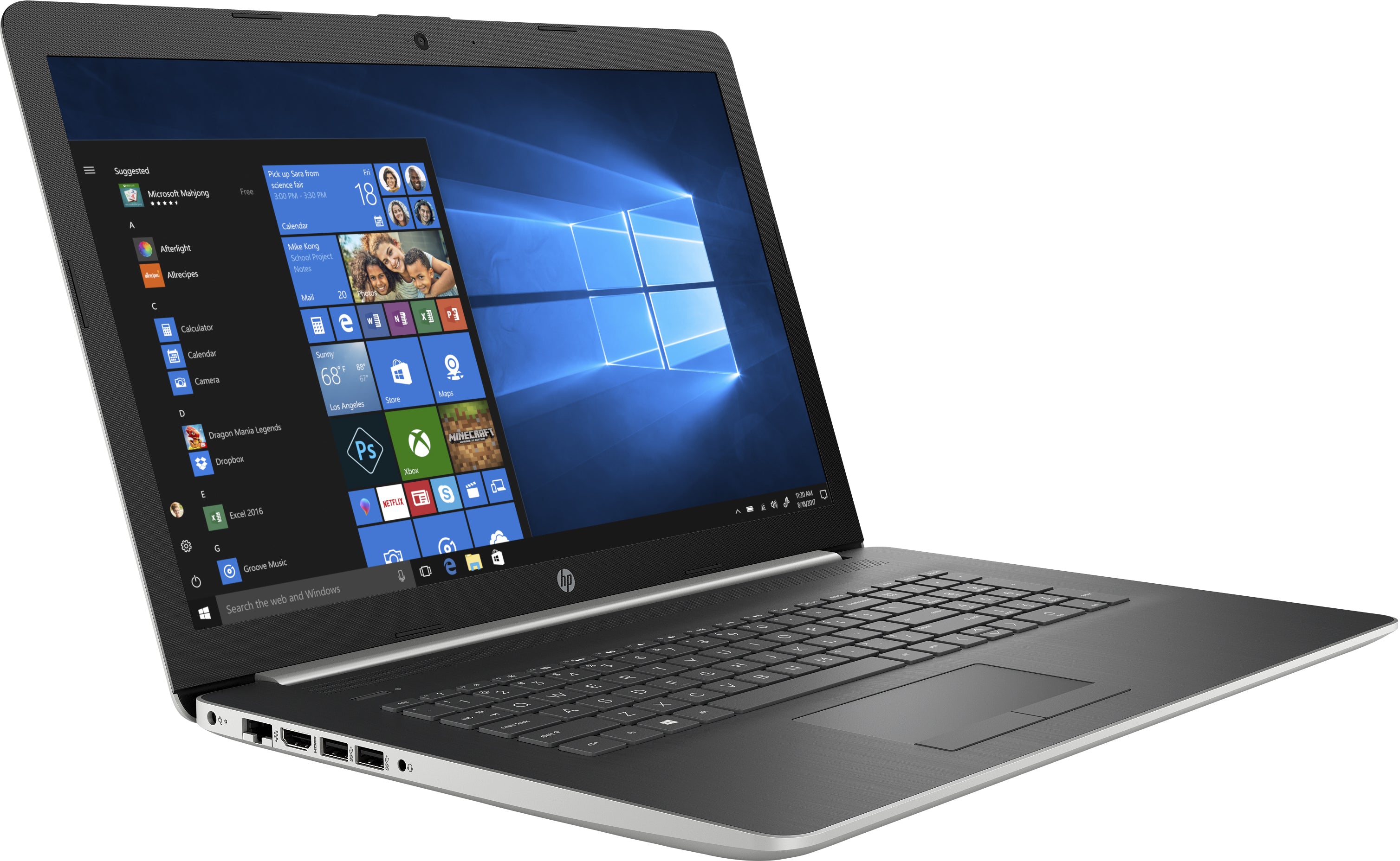 HP 17-ca0016ds 17.3" HD+ (Touchscreen) Notebook, AMD A9-9425, 3.10GHz, 8GB RAM, 256GB SSD, Windows 10 Home 64-Bit - 8WE43UA#ABA (Certified Refurbished)