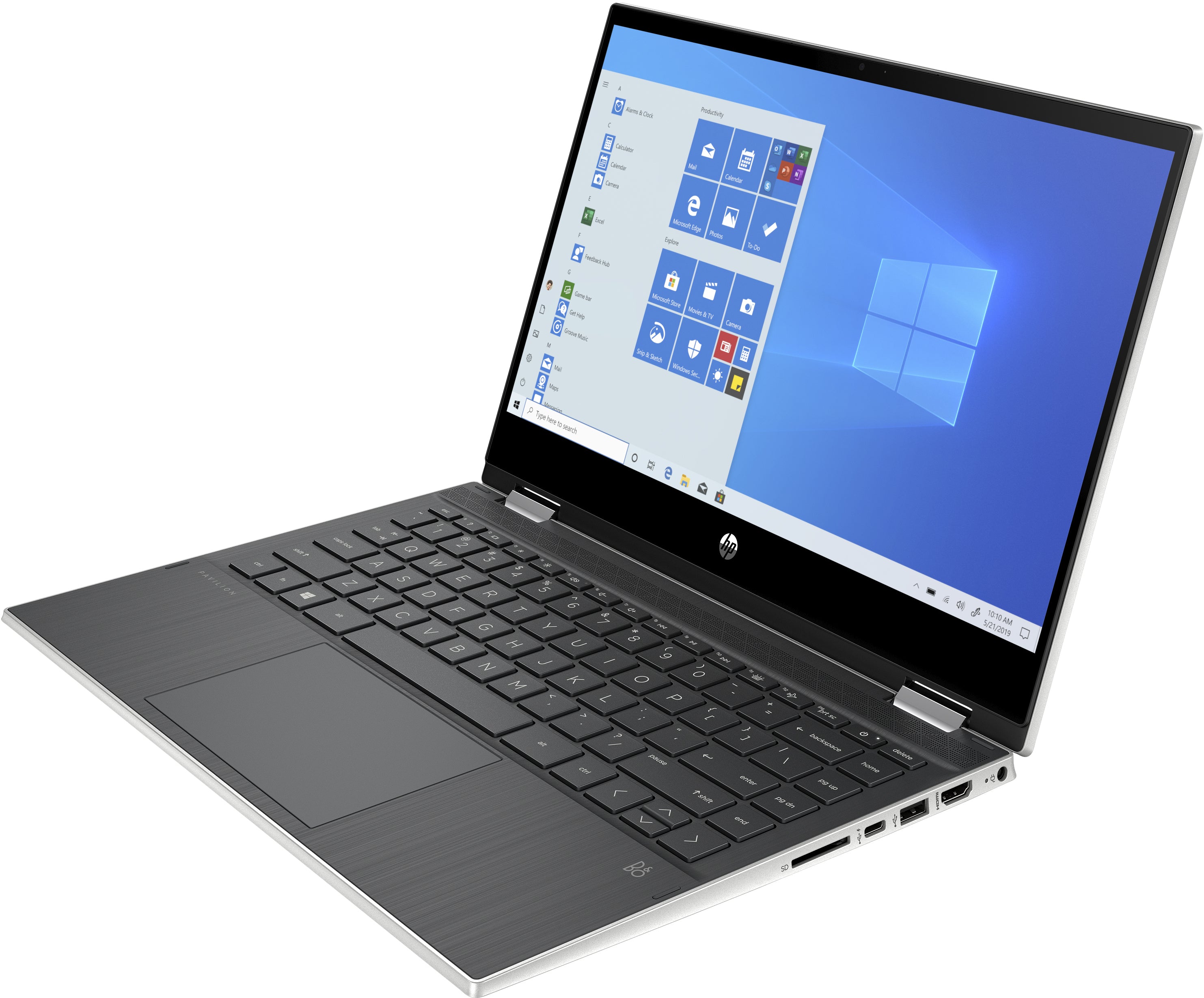 HP Pavilion x360 14m-dw0013dx 14" HD Convertible Notebook, Intel i3-1005G1, 1.20GHz, 8GB RAM, 128GB SSD, Win10HS- 9GE49UA#ABA (Refurbished)