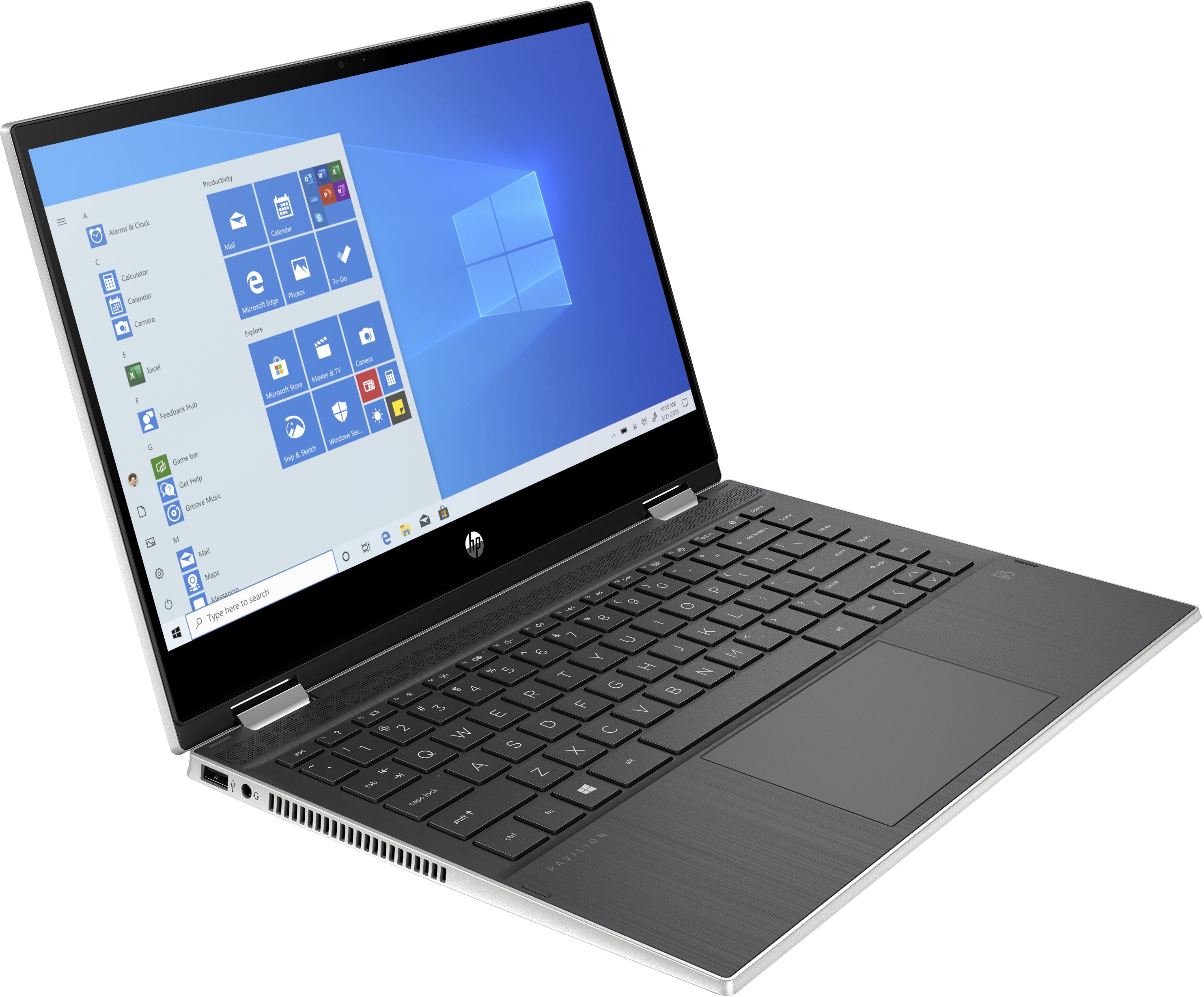 HP Pavilion x360 14m-dw0013dx 14" HD Convertible Notebook, Intel i3-1005G1, 1.20GHz, 8GB RAM, 128GB SSD, Win10HS- 9GE49UA#ABA (Refurbished)