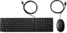 HP Wired Desktop 320MK Mouse and Keyboard Combo, USB, Scroll Wheel, Black - 9SR36UT#ABA
