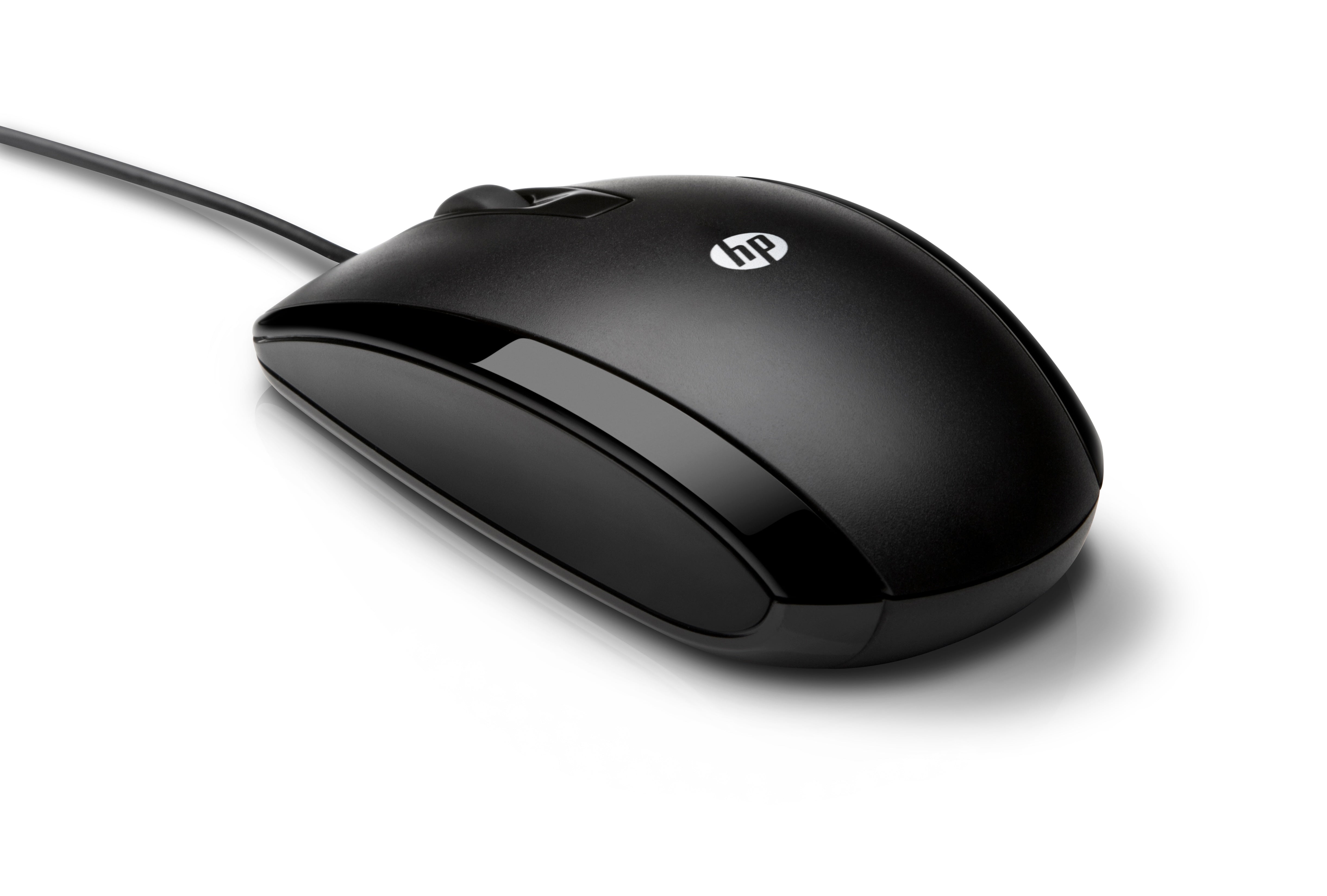 HP X500 Wired Optical Mouse, USB, 3 Buttons, Clickable Scroll Wheel, Black - E5E76AA#ABA