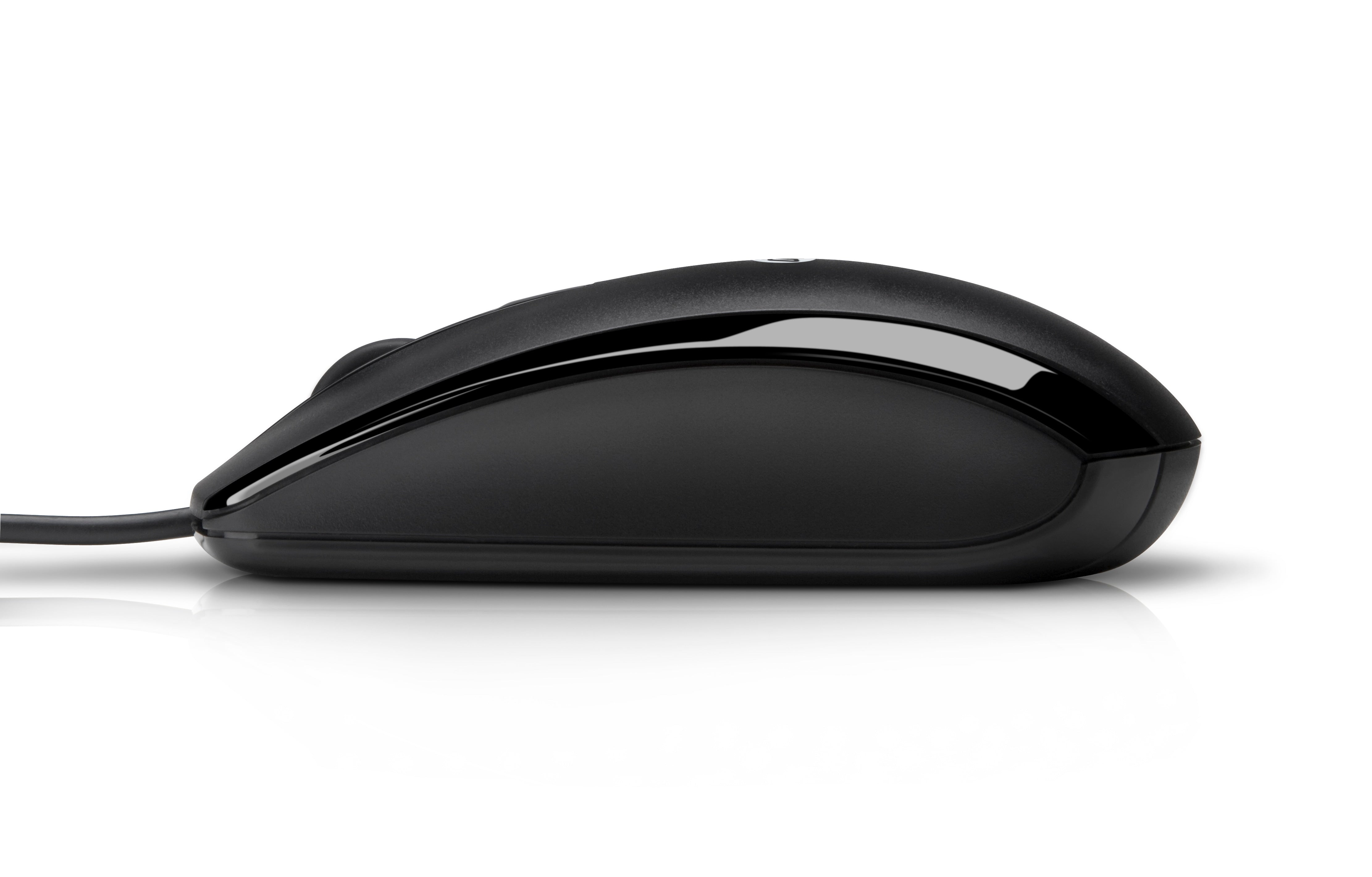 HP X500 Wired Optical Mouse, USB, 3 Buttons, Clickable Scroll Wheel, Black - E5E76AA#ABA