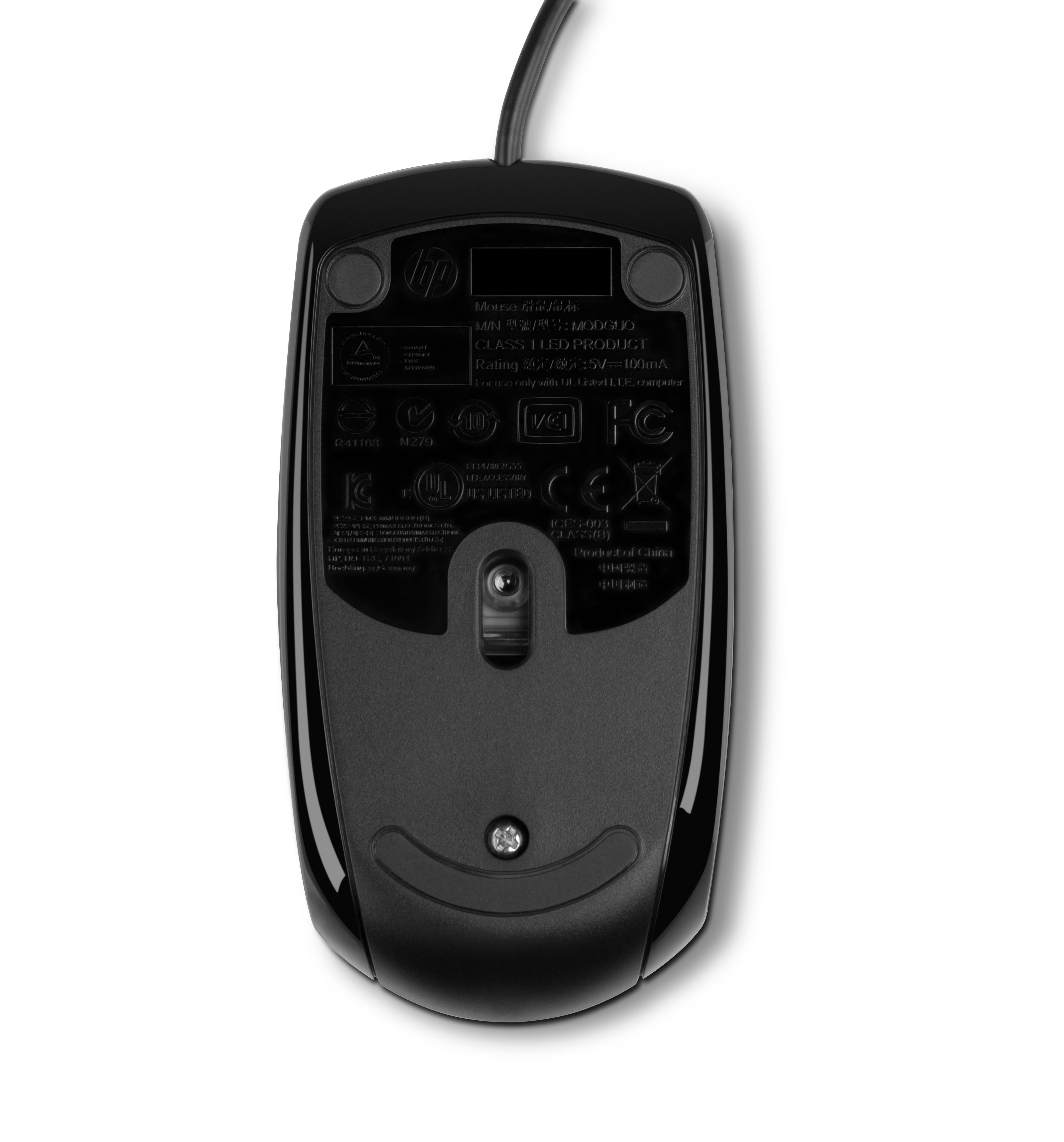 HP X500 Wired Optical Mouse, USB, 3 Buttons, Clickable Scroll Wheel, Black - E5E76AA#ABA