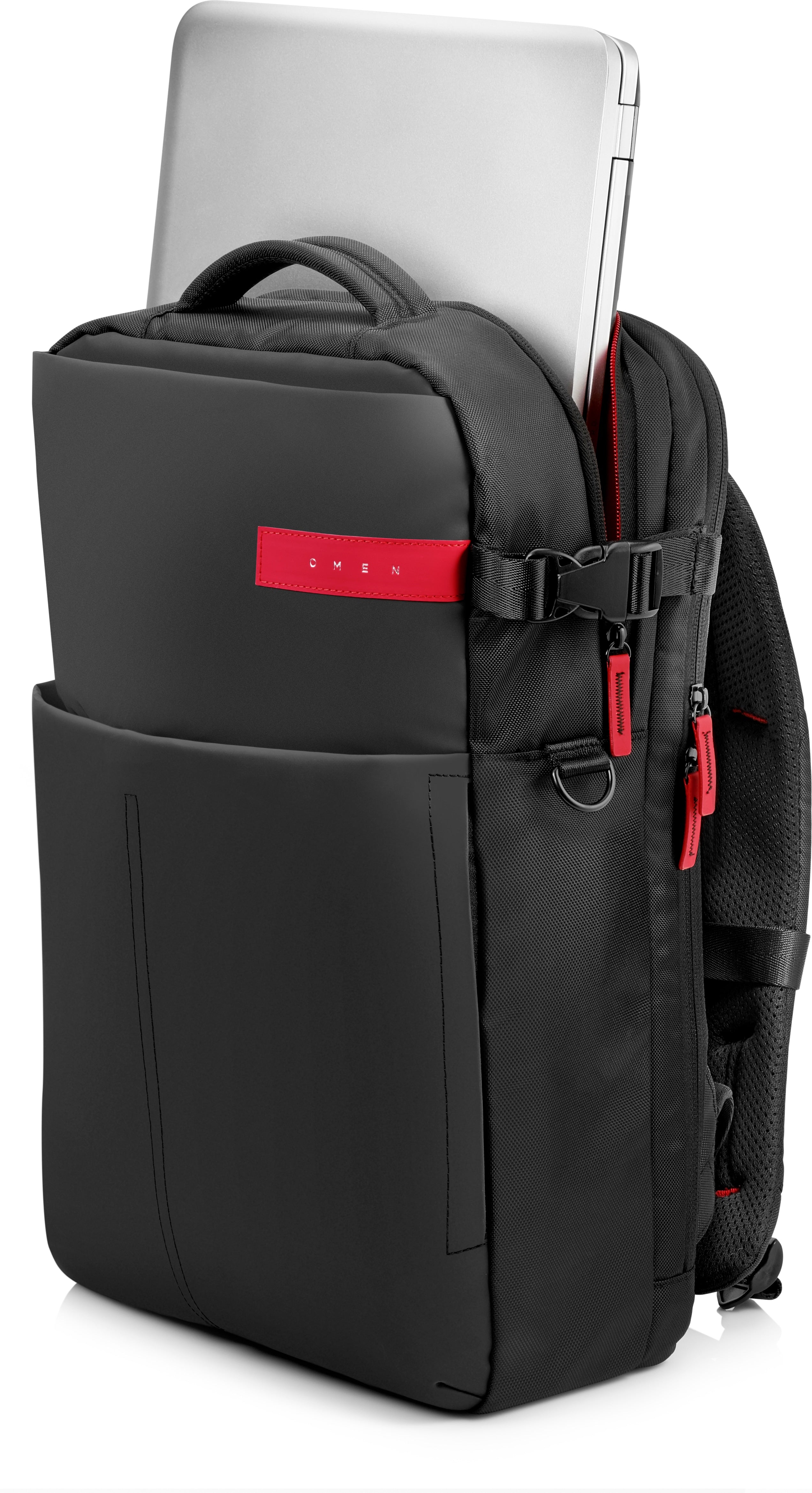 HP OMEN 17.3" Monotone Backpack, Carrying Case for Laptops, Padded Pockets, Top Handle, Shoulder Straps - K5Q03AA#ABL