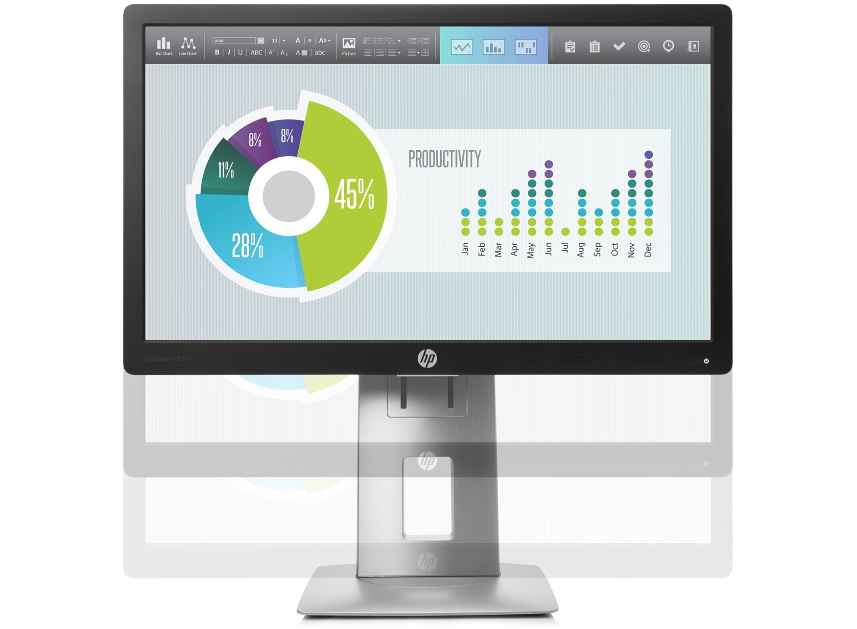 HP EliteDisplay E202 20" HD+ LED LCD Monitor, 16:9, 7MS, 5M:1-Contrast - M1F41A8#ABA