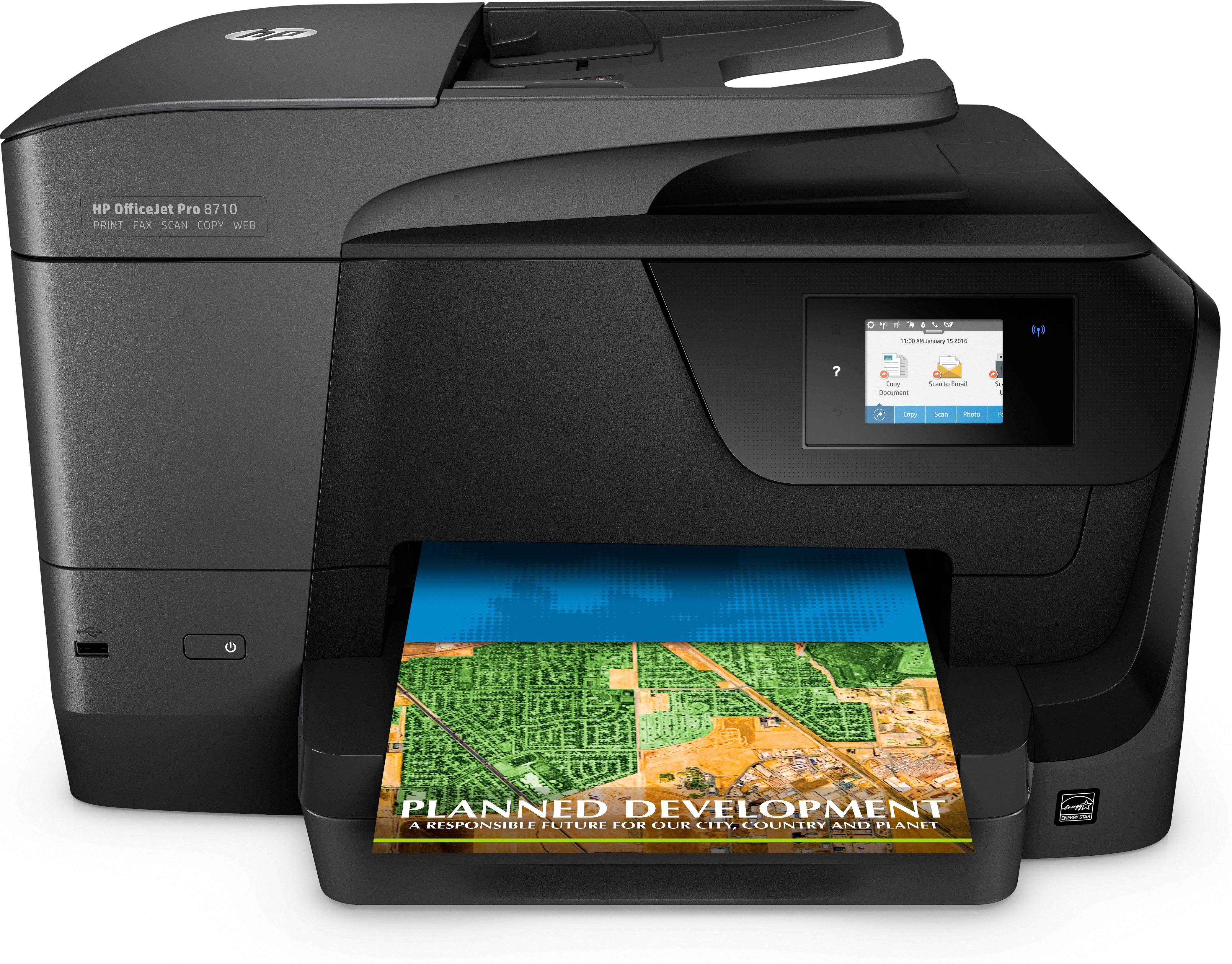 HP Officejet Pro 8710 Inkjet Multifunction Printer - Color - Plain Paper Print - Desktop M9L66A#B1H