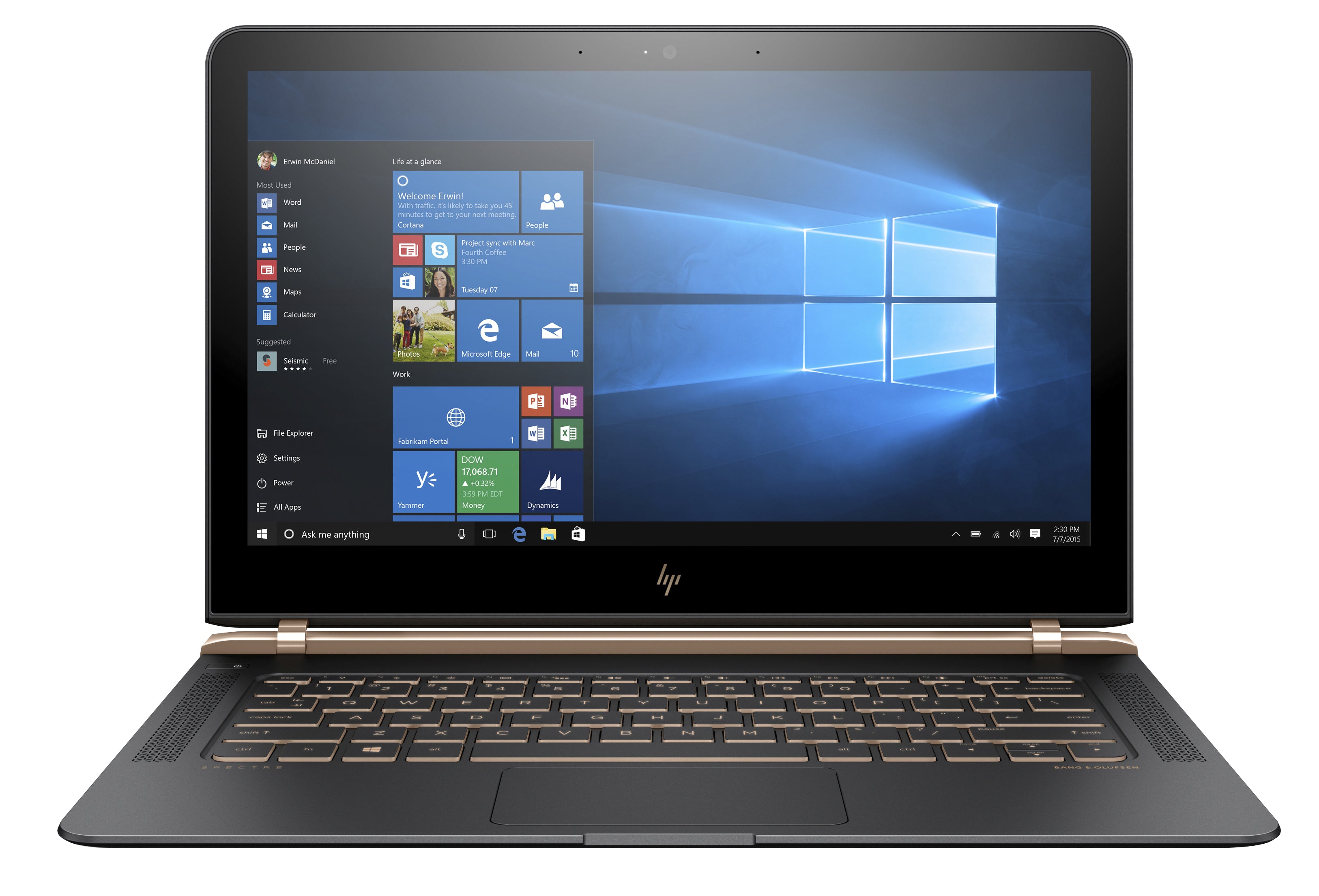 HP Spectre 13-v111dx 13.3" FHD Notebook, Intel i7-7500U, 2.70GHz, 8GB RAM, 256GB SSD, W10H - W2K29UA#ABA (Certified Refurbished)