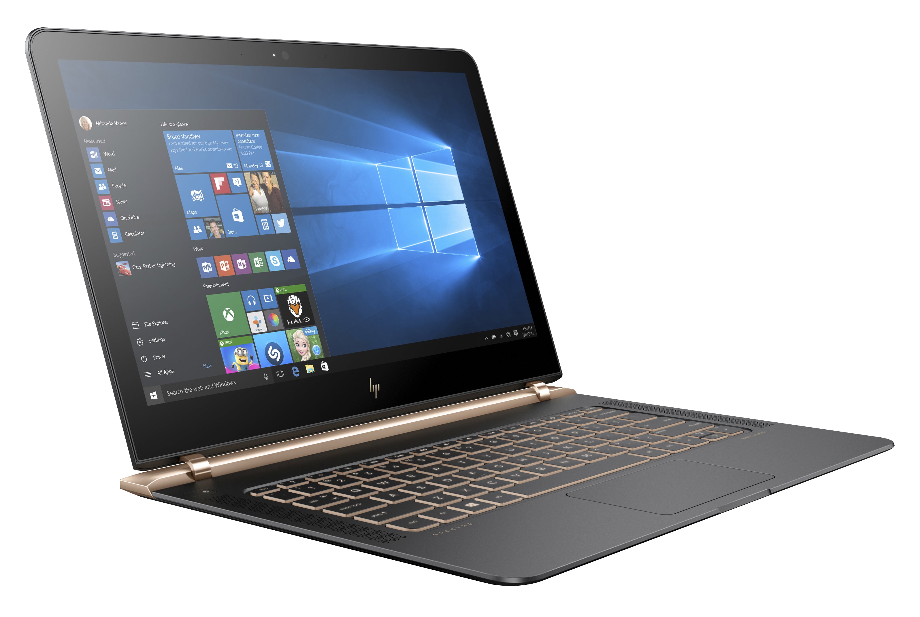 HP Spectre 13-v111dx 13.3" FHD Notebook, Intel i7-7500U, 2.70GHz, 8GB RAM, 256GB SSD, W10H - W2K29UA#ABA (Certified Refurbished)