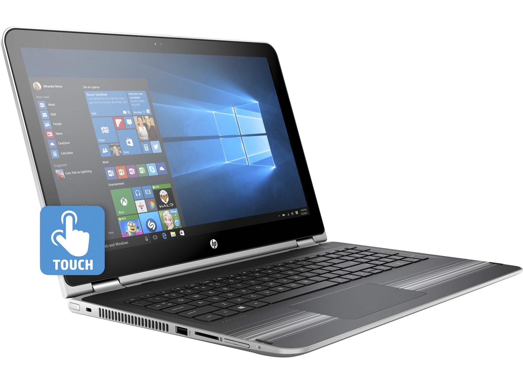 HP Pavilion x360 15-bk075nr 15.6" HD (Touchscreen) Convertible Notebook, Intel Core i5-6200U, 2.30GHz, 6GB RAM, 1TB HDD, Windows 10 Home 64-Bit - X0J69UA#ABA (Certified Refurbished)