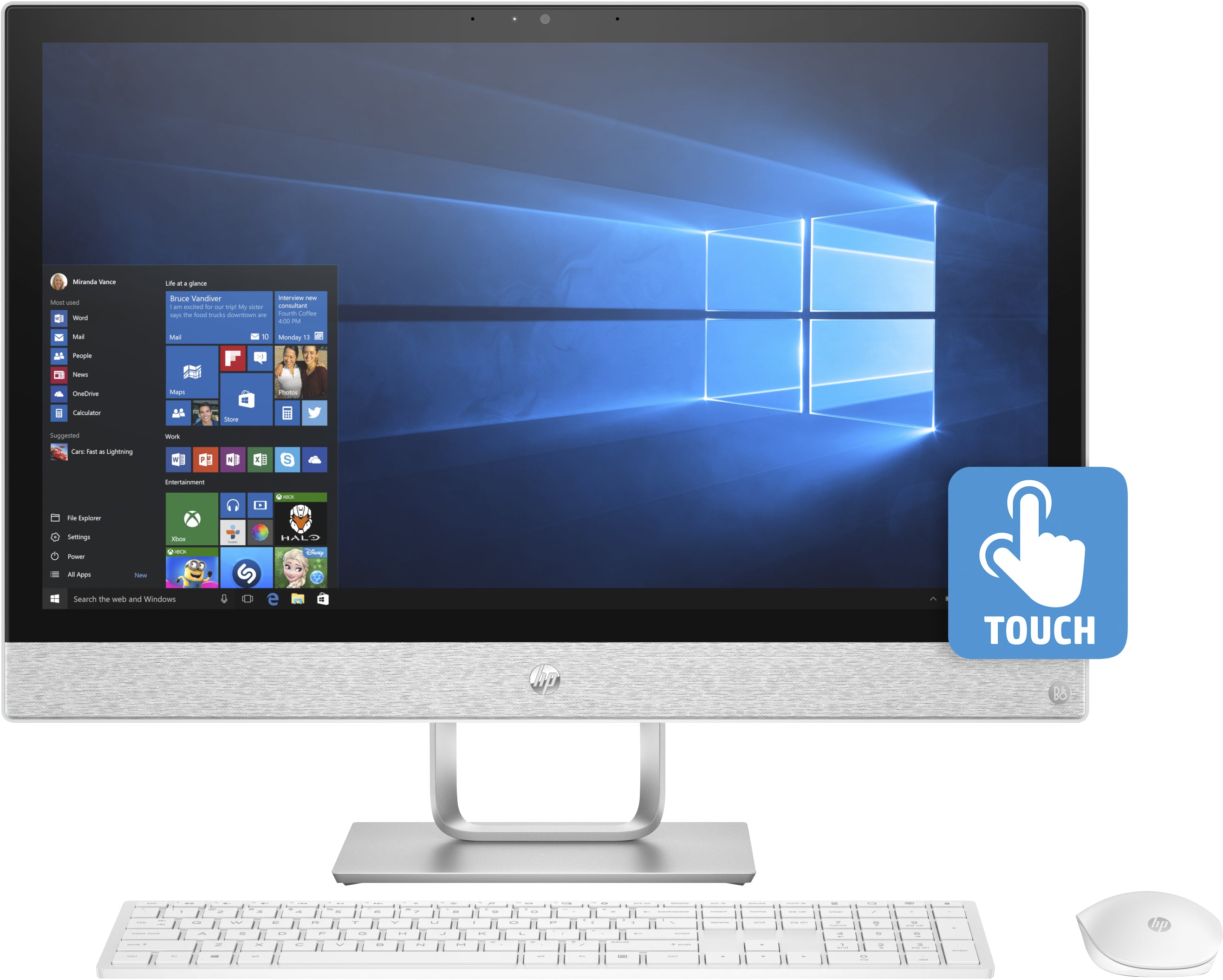 HP Pavilion 24-r045qe 23.8" FHD (Touchscreen) All-in-One Desktop PC, Intel Core i7-7700T, 2.90GHz, 12GB RAM, 1TB HDD + 16GB Optane, Windows 10 Home 64-Bit - X6B83AA#ABA (Certified Refurbished)
