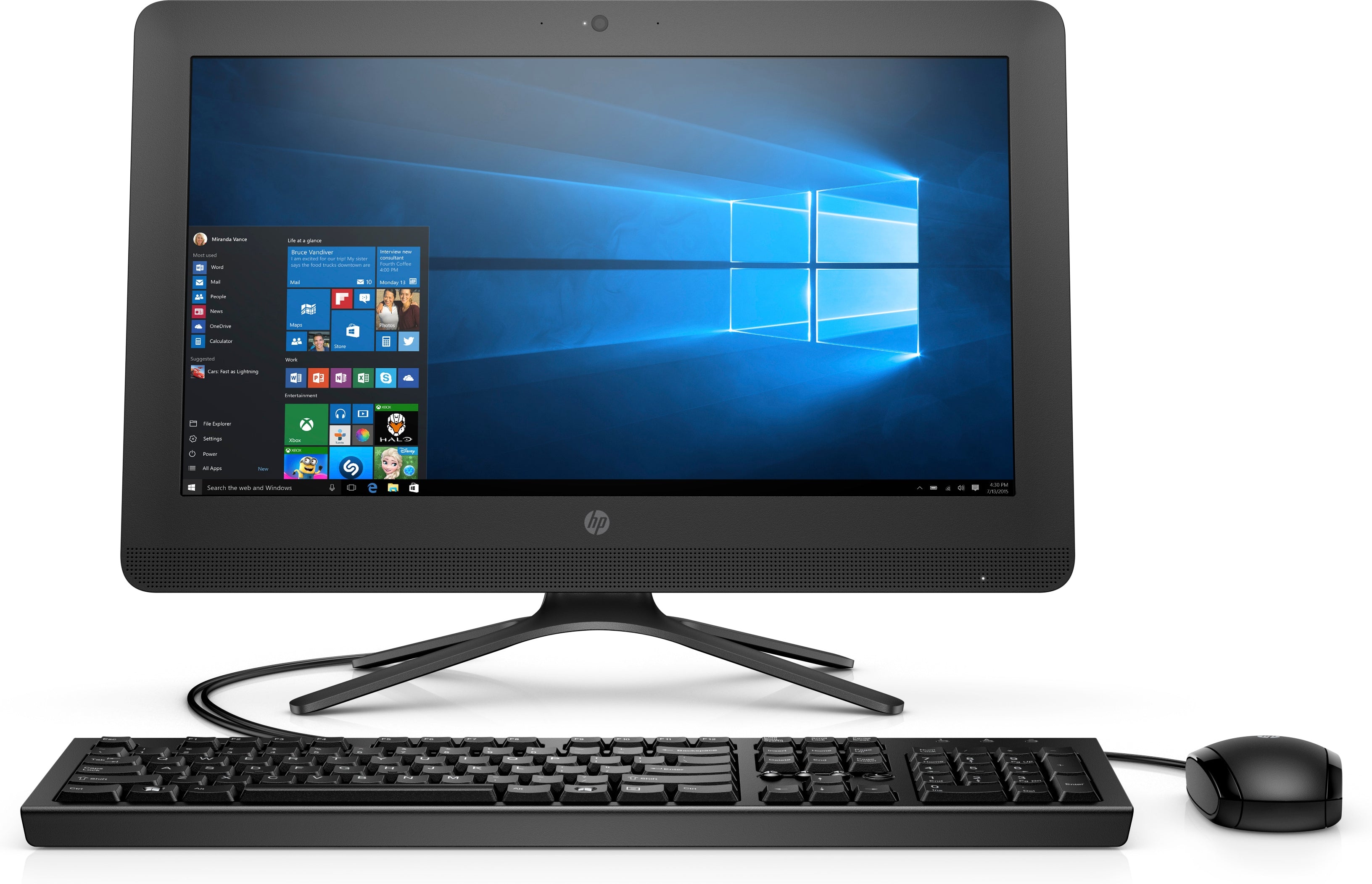 HP 20-c425z All-in-One Desktop PC, 19.5" FHD (Non-Touch) Display, AMD E2-9000, 1.80GHz, 8GB RAM, 1TB HDD, Windows 10 Home 64-Bit- X6C20AA#ABA (Certified Refurbished)