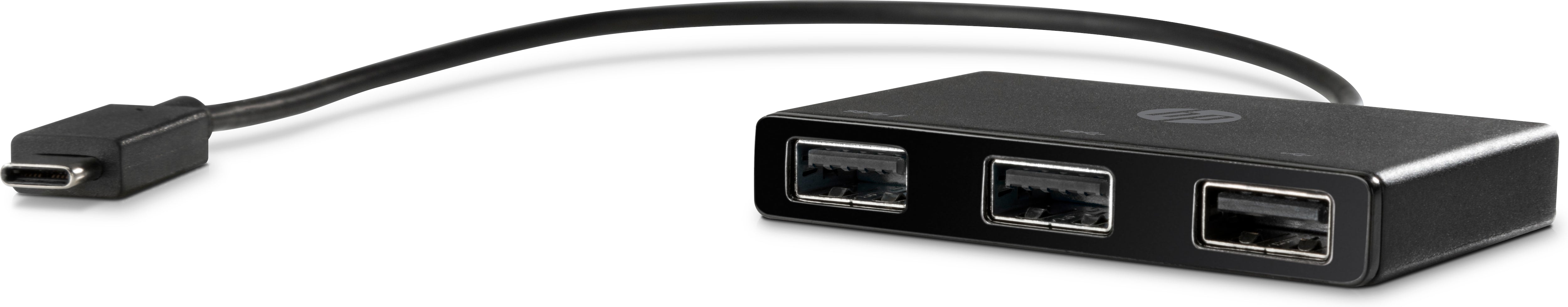 HP USB-C to USB-A Hub, USB-C, 3 USB Ports, Hub for Notebooks - Z8W90AA#ABL