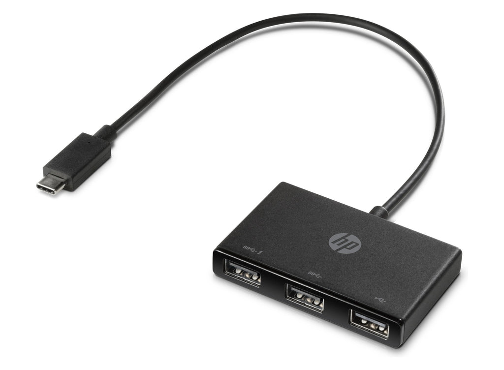 HP USB-C to USB-A Hub, USB-C, 3 USB Ports, Hub for Notebooks - Z8W90AA#ABL