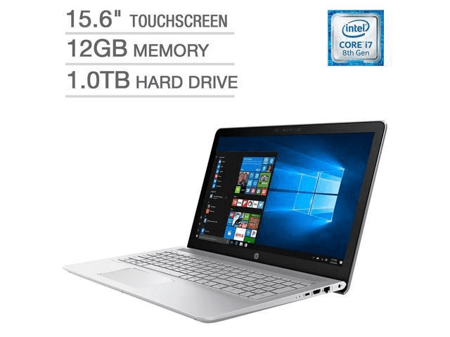 HP Pavilion 15-cc665cl 15.6" Full HD (Touchscreen) Notebook, Intel Core i7, 1.80GHz, 12GB RAM, 1TB HDD, Windows 10 Home 64-Bit- 2GW63UA#ABA