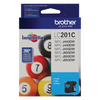 Brother Genuine Standard-Yield Cyan Ink Cartridge, 260 Pages - LC201C