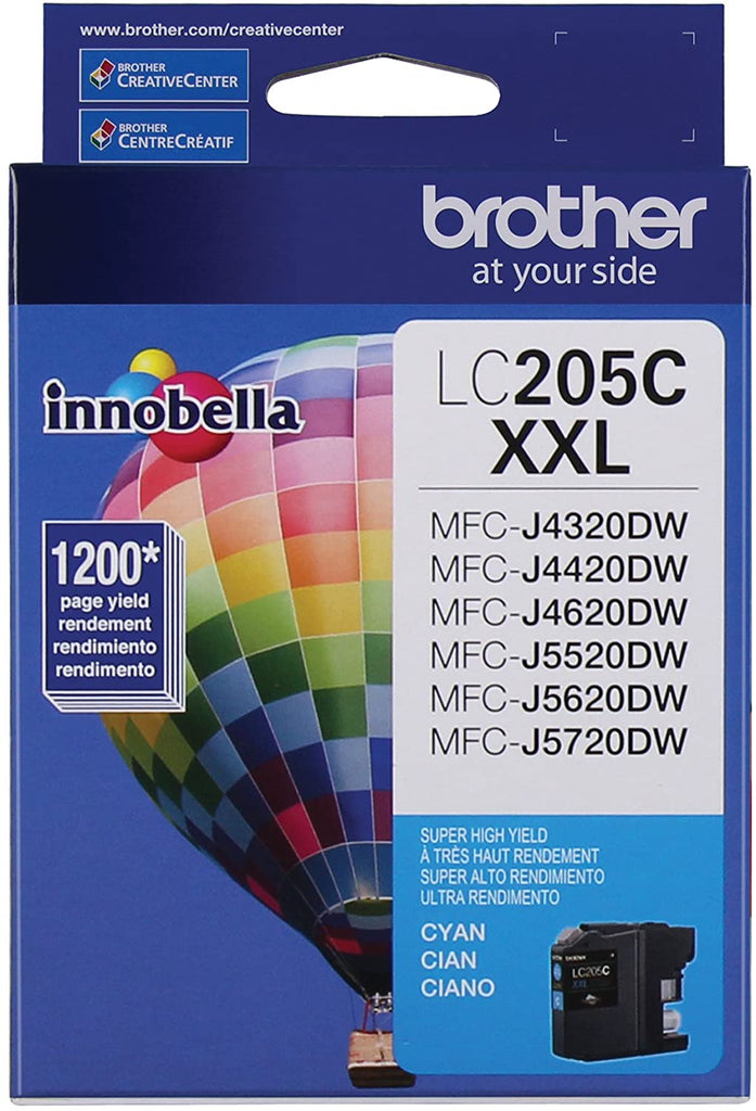 Brother Genuine Super High-Yield Cyan Ink Cartridge, 1200 Pages - LC205C