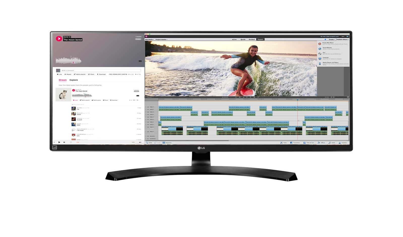 LG 34" Class UltraWide WQHD LED LCD Monitor, 21:9, 5 ms, 5M:1-Contrast - 34UM88C-P