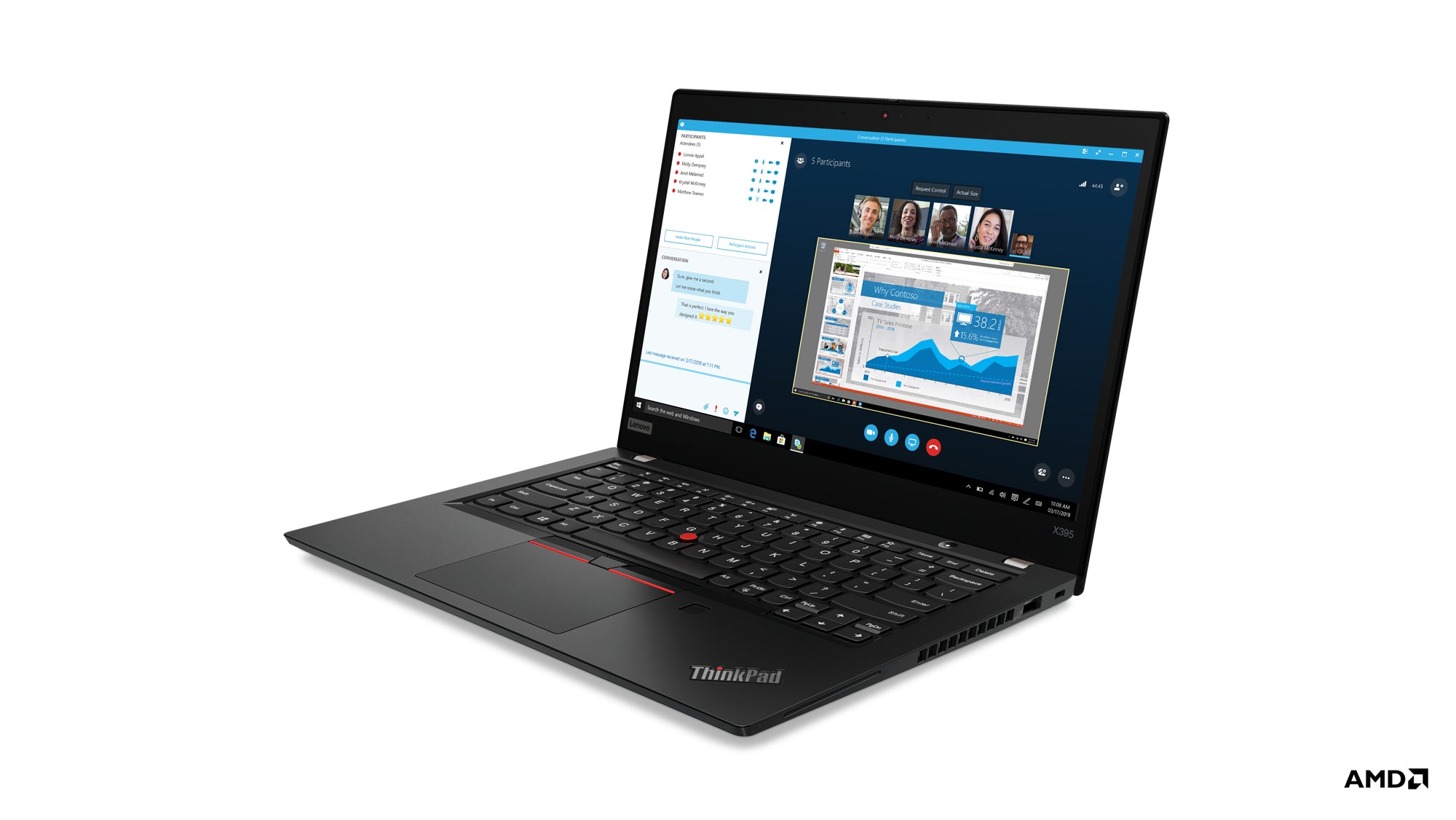 Lenovo ThinkPad X395 13.3" Full HD (Touchscreen) Notebook, AMD Ryzen 7 PRO 3700U, 2.30GHz, 8GB RAM, 512GB SSD, Windows 10 Pro 64-Bit - 20NL000AUS