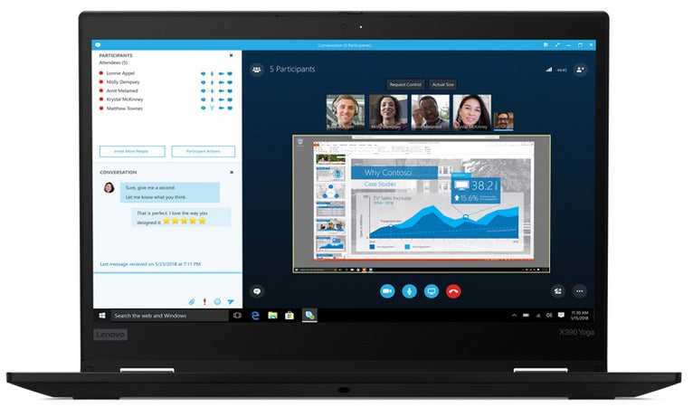 Lenovo ThinkPad X390 Yoga 13.3" FHD Convertible Notebook, Intel i7-8565U, 1.80GHz, 8GB RAM, 256GB SSD, Win10P - 20NN0011US