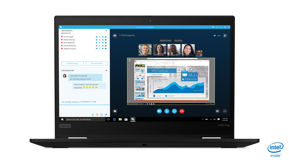 Lenovo ThinkPad X390 Yoga 13.3" Full HD (Touchscreen) Convertible Notebook, Intel Core i5-8365U, 1.60GHz, 8GB RAM, 256GB SSD, Windows 10 Pro 64-Bit - 20NN001EUS