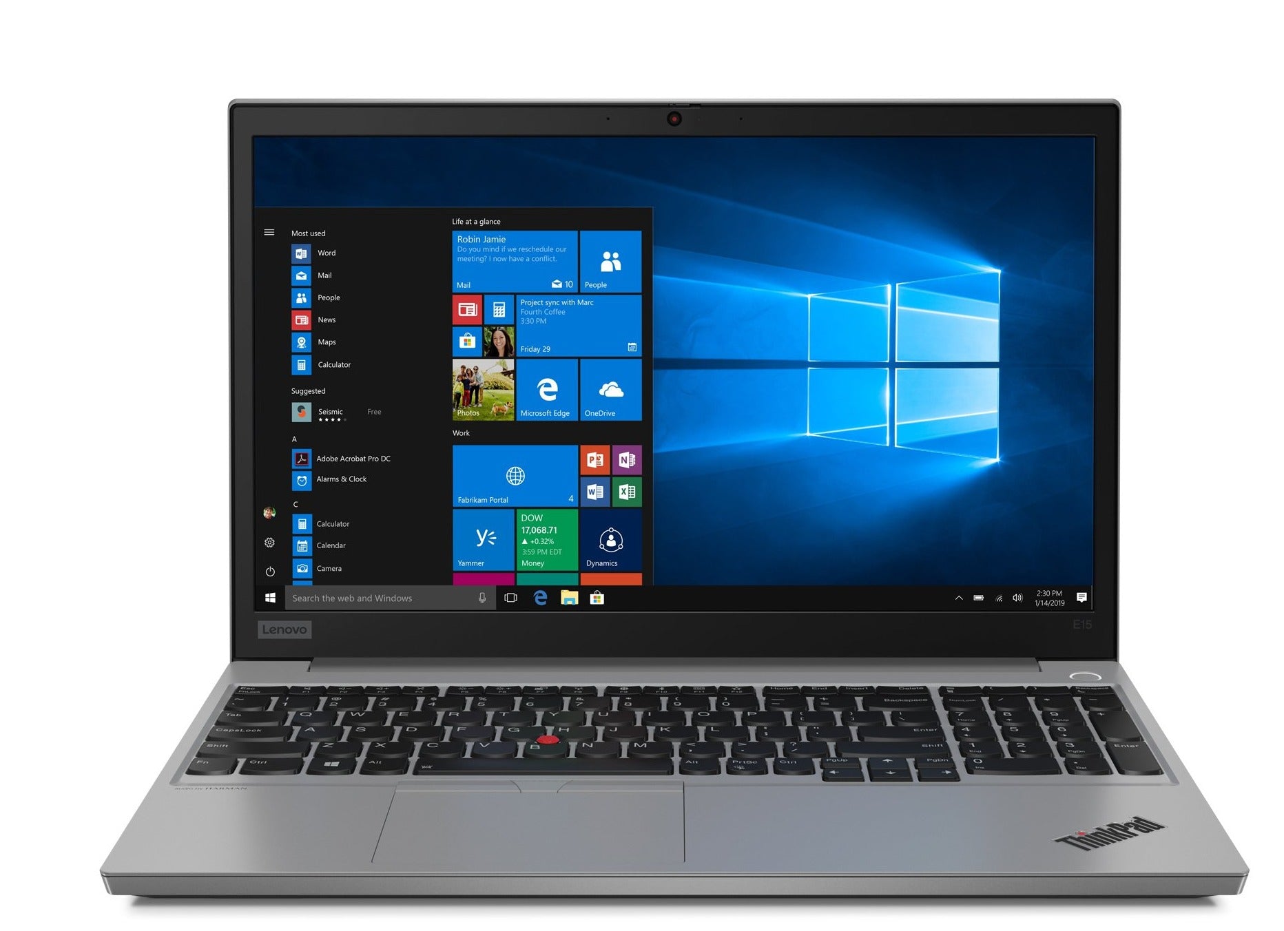 Lenovo ThinkPad E15 15.6" FHD Notebook, Intel i7-10510U, 1.80GHz, 8GB RAM, 500GB HDD, Win10P - 20RD002UUS