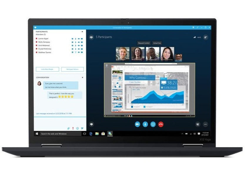 Lenovo ThinkPad X13 YOGA Gen-2 13.3" WUXGA Convertible Notebook, Intel i7-1165G7, 2.80GHz, 16GB RAM, 256GB SSD, Win10P - 20W8002XUS