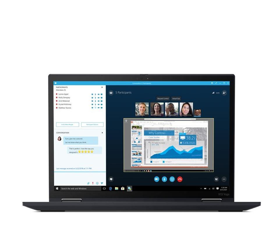 Lenovo ThinkPad X13 YOGA Gen-2 13.3" WUXGA Convertible Notebook, Intel i5-1145G7, 2.60GHz, 8GB RAM, 256GB SSD, Win10P - 20W8002VUS