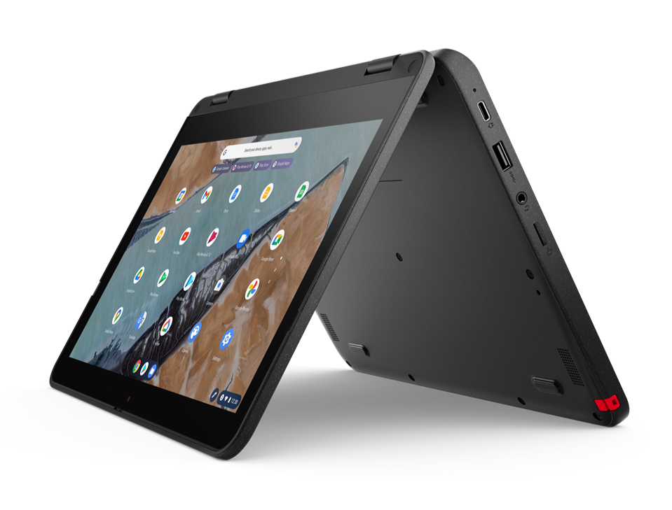 Lenovo 300e 11.6" HD Gen 3 Convertible Chromebook, AMD 3015Ce, 1.20GHz, 4GB RAM, 32GB eMMC, Chrome OS- 82J9000LUS