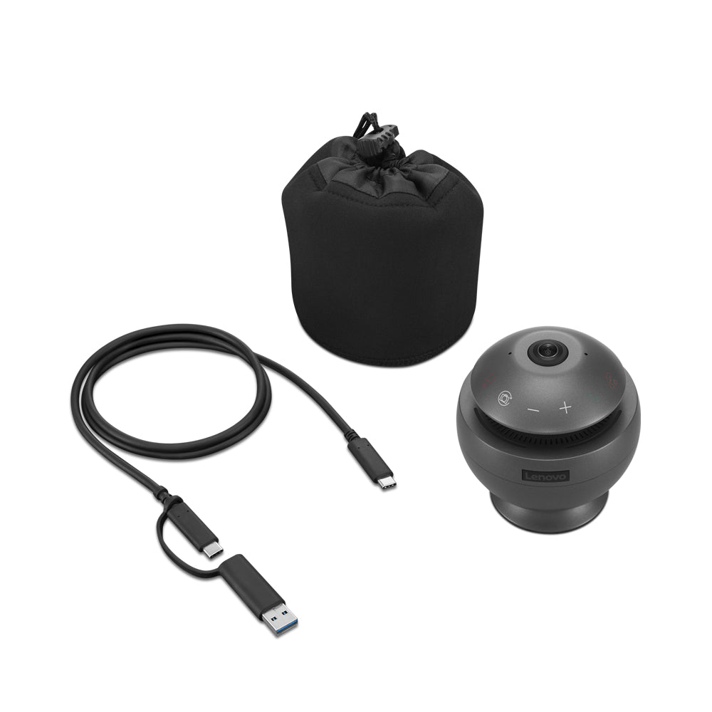 Lenovo VoIP 360 Camera Speaker, Built-in Speaker, Microphone, USB-C - 40AT360CWW