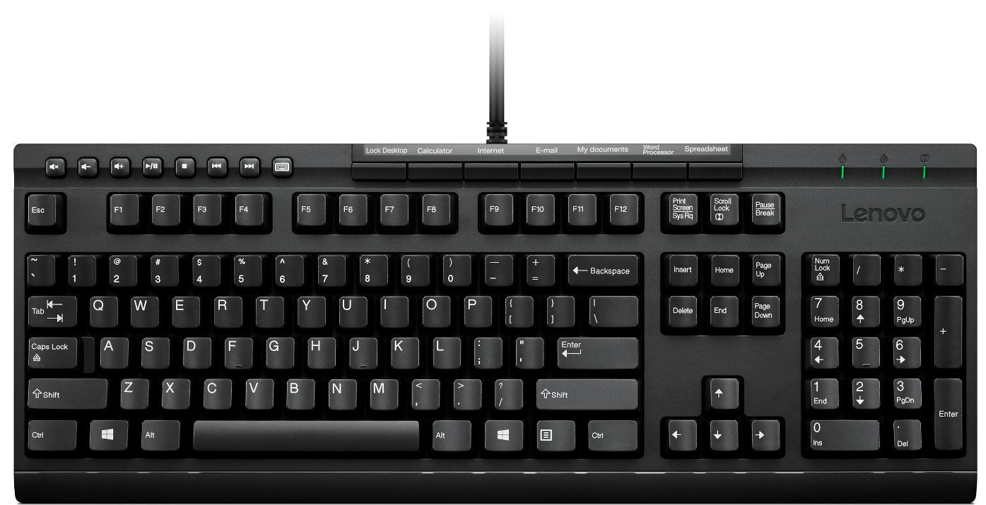 Lenovo Enhanced Performance USB Keyboard Gen II, Wired, USB, US English - 4Y40T11813