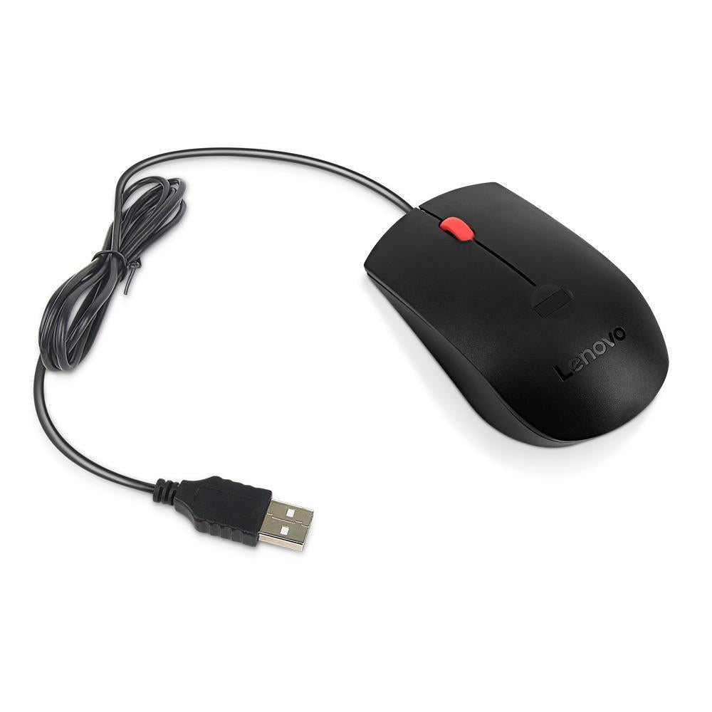 Lenovo Fingerprint Biometric USB Mouse, Optical, 1600 dpi, Scroll Wheel, 3 Buttons, Ambidextrous - 4Y50Q64661