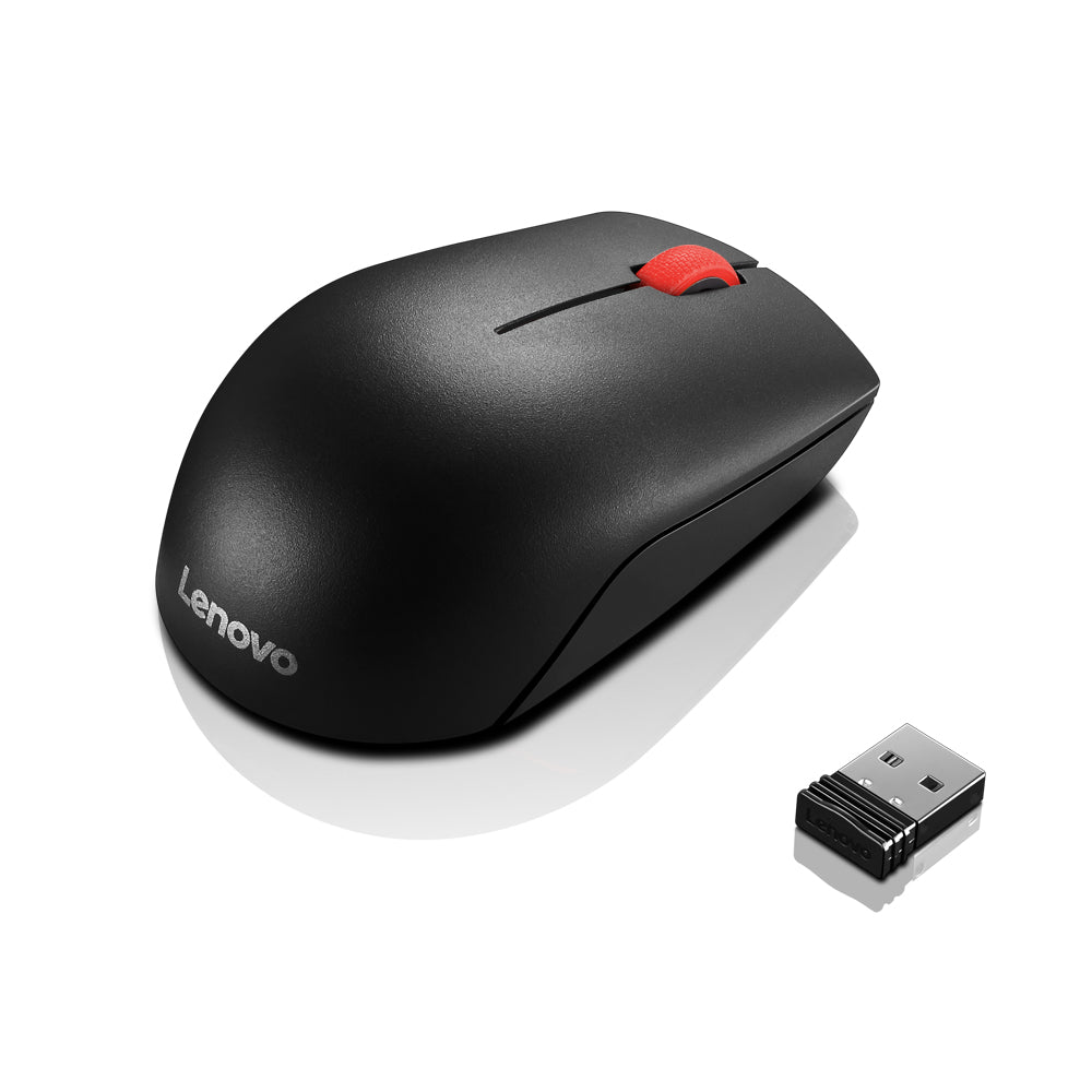 Lenovo Essential Compact Wireless Mouse, 2.4 GHz, Optical, 1000 dpi, Scroll Wheel, 3 Buttons, Ambidextrous - 4Y50R20864