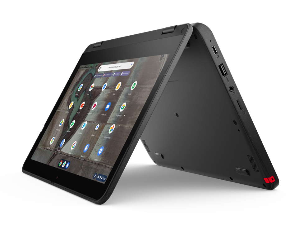 Lenovo 500e Gen-3 11.6" HD Convertible Chromebook, Intel Celeron N5100, 1.10GHz, 4GB RAM, 32GB eMMC, Chrome OS- 82JB0000US