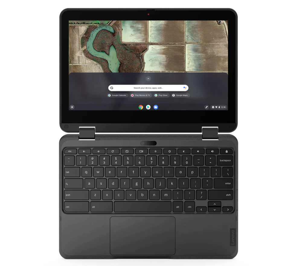 Lenovo 500e Gen-3 11.6" HD Convertible Chromebook, Intel Celeron N5100, 1.10GHz, 8GB RAM, 64GB eMMC, Chrome OS - 82JB000WUS