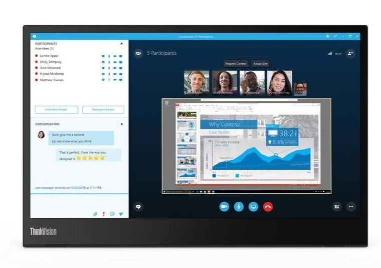 Lenovo ThinkVision M14 14" FHD Portable Monitor, 16:9, 6ms, 700:1-Contrast - 61DDUAR6US
