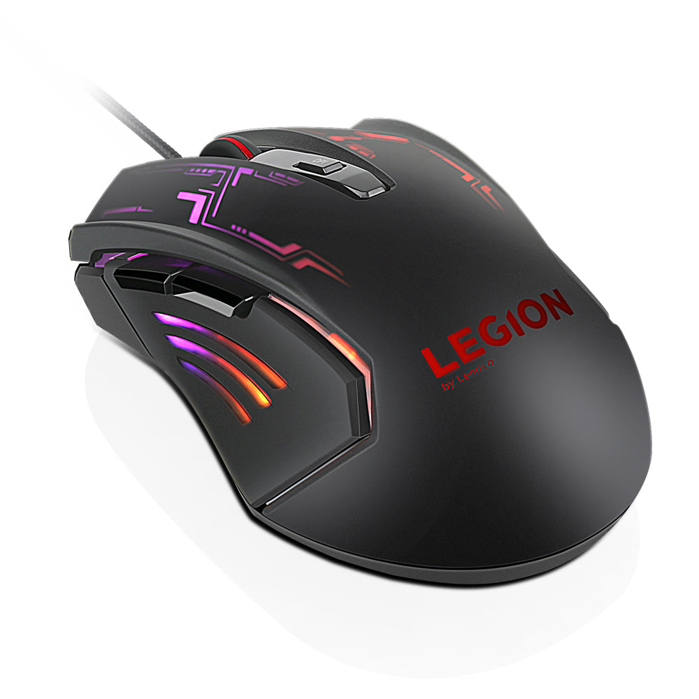 Lenovo Legion M200 RGB Gaming Mouse, USB, 2400 dpi, 5 Buttons, 7-color RGB - GX30P93886