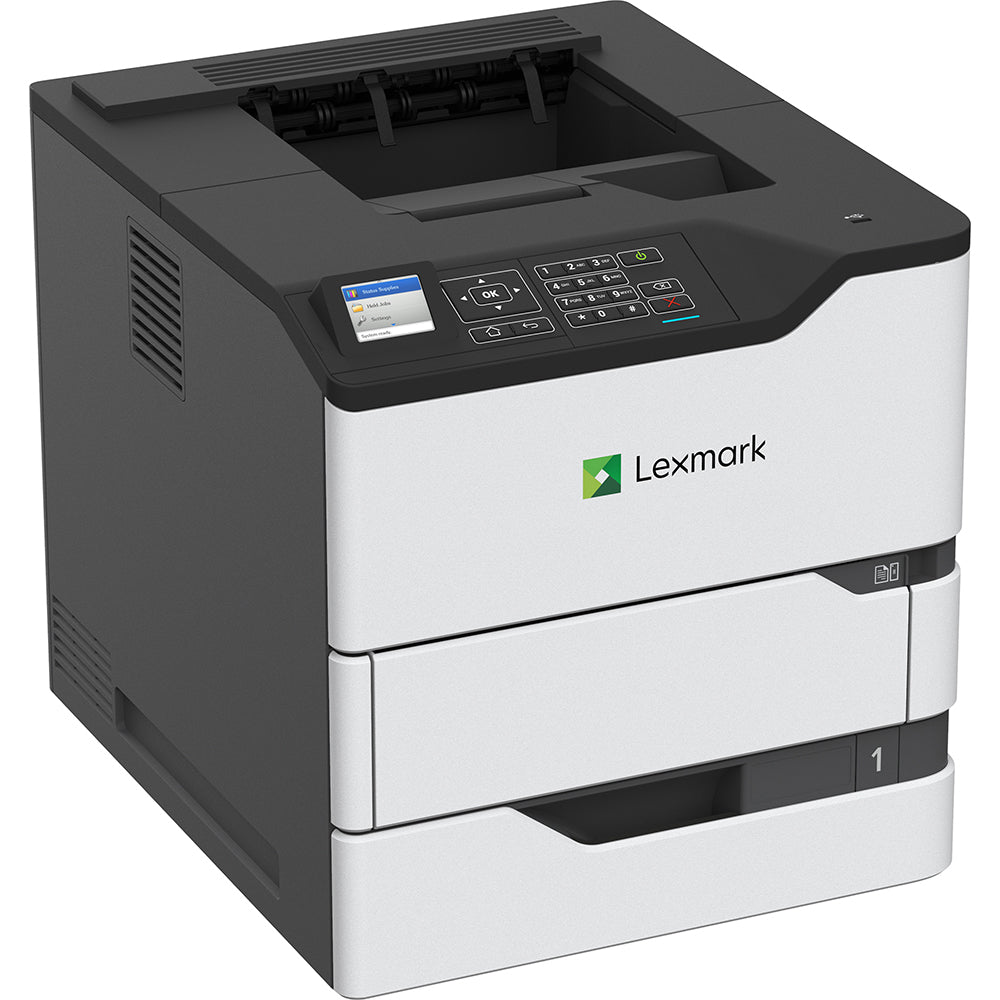 Lexmark MS821dn Monochrome Laser Printer, 52 ppm, Ethernet, USB, Duplex - 50G0100