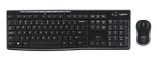Logitech MK270 Wireless Keyboard Mouse Combo, USB, Wireless, RF, Optical Mouse, Scroll Wheel, Black - 920-004536