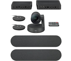 Logitech Rally Plus Video Conferencing System, 4K Ultra HD Cam With Dual-Speakers & Mic Pod Set - 960-001225